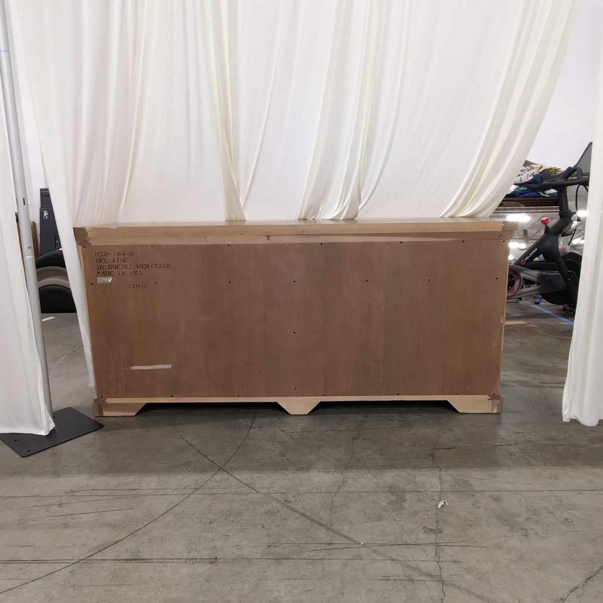 Light Wood Four-Door Buffet with Lattice Panels