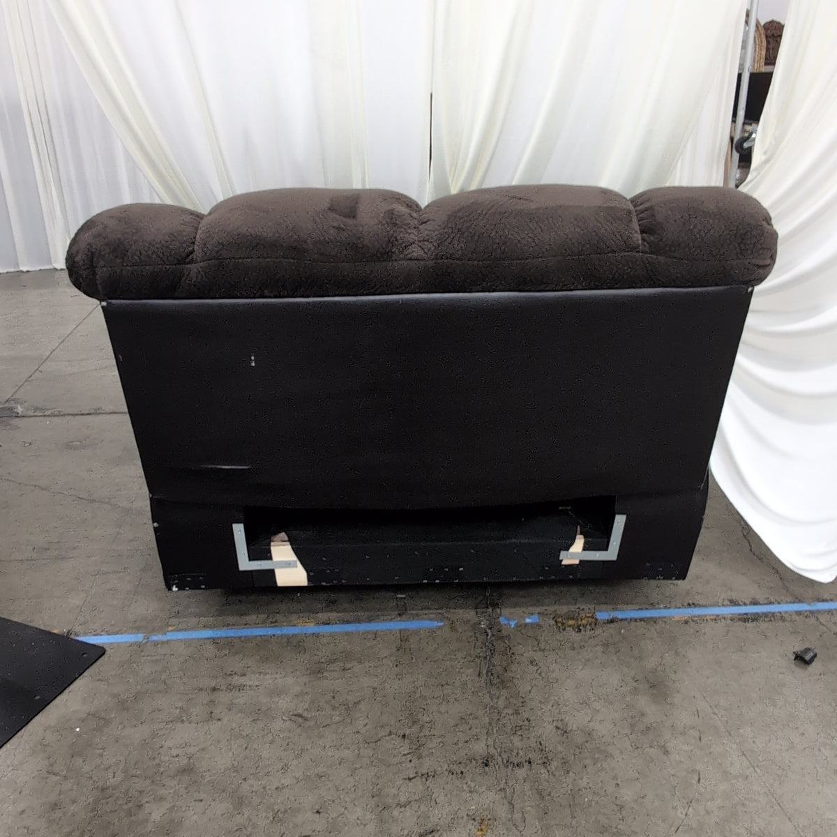 Charcoal Fabric Recliner with Faux Leather Accents