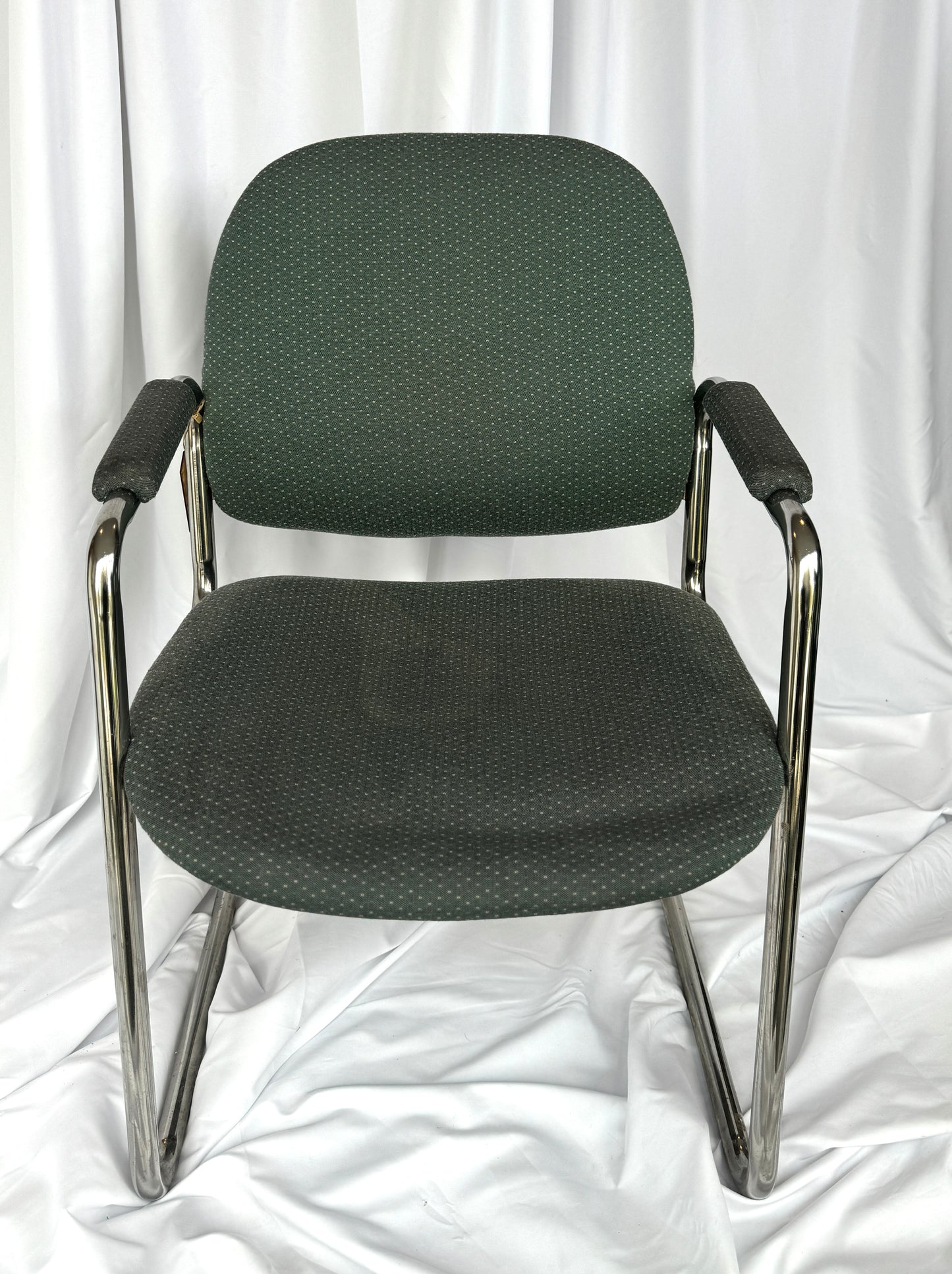 MCM Blue Chair with Blue/Green Fabric