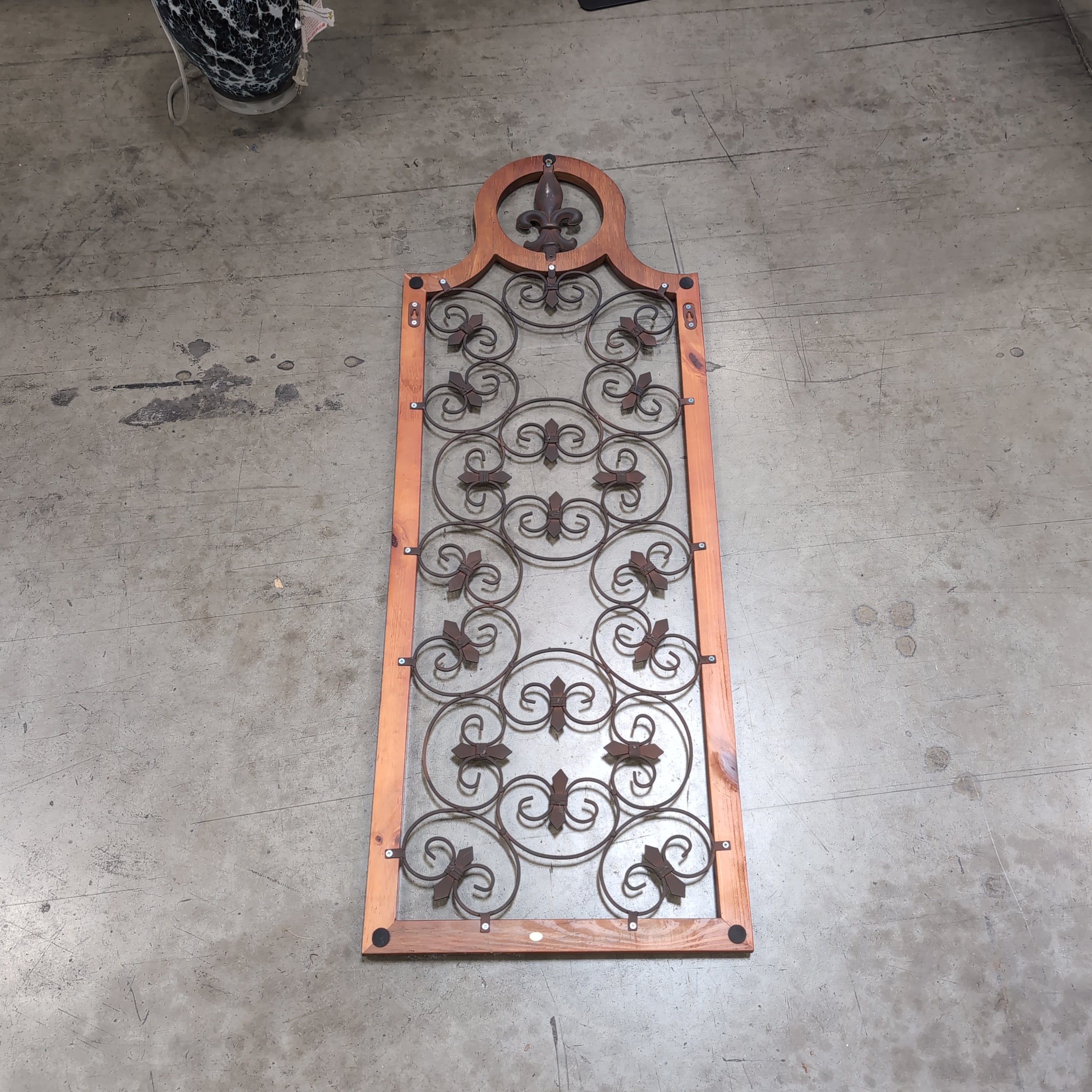 Tuscan Style Wood and Iron Wall Panel