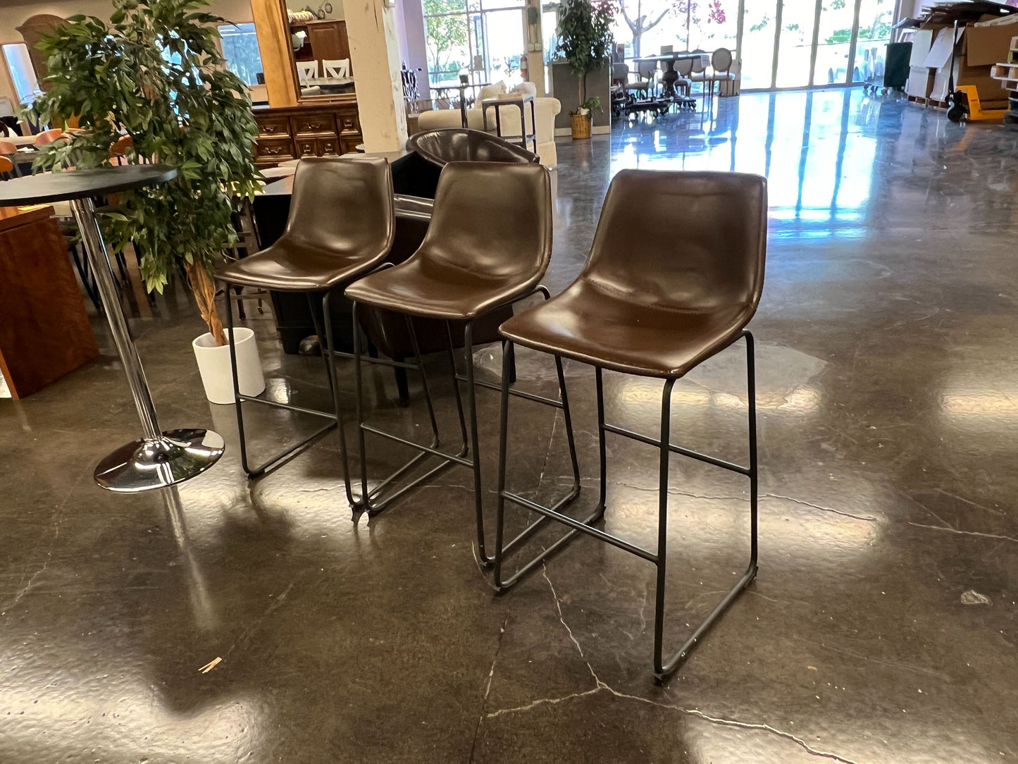 Faux Leather Counter Height Stool