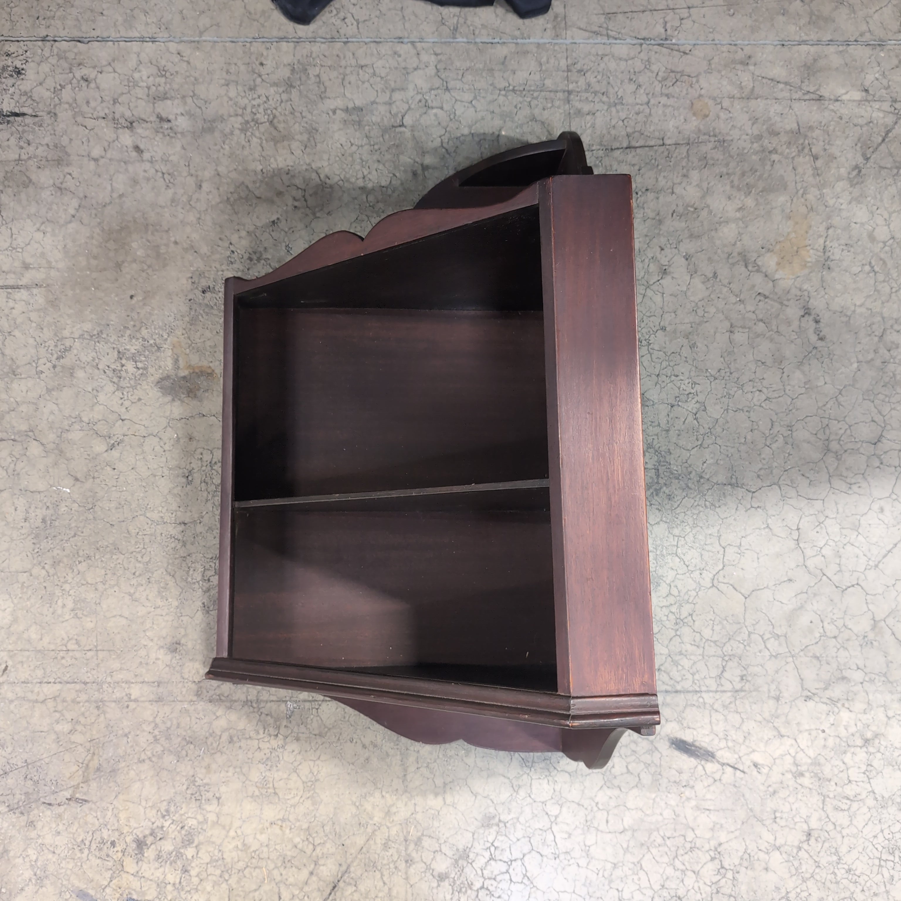Reddish Brown Wood Corner Bookcase