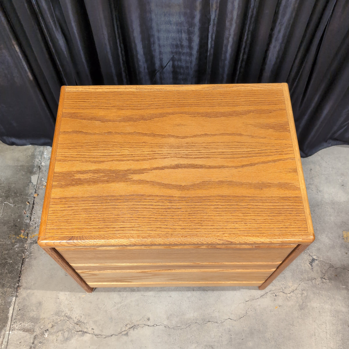 Natural Wood Two-Drawer Nightstand