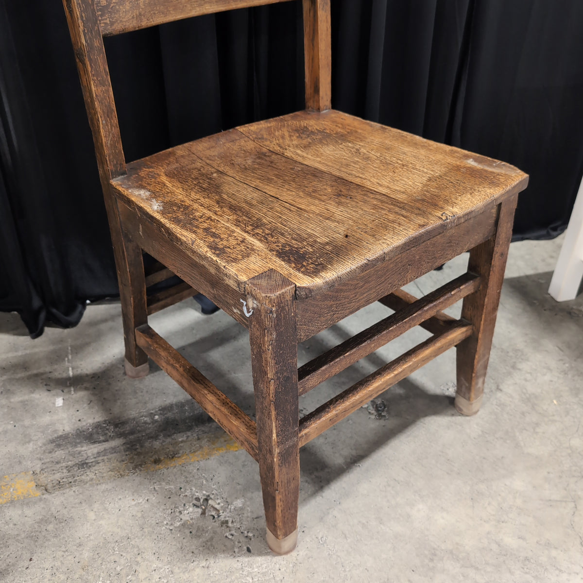 Rustic Brown Wood Slat Back Chair