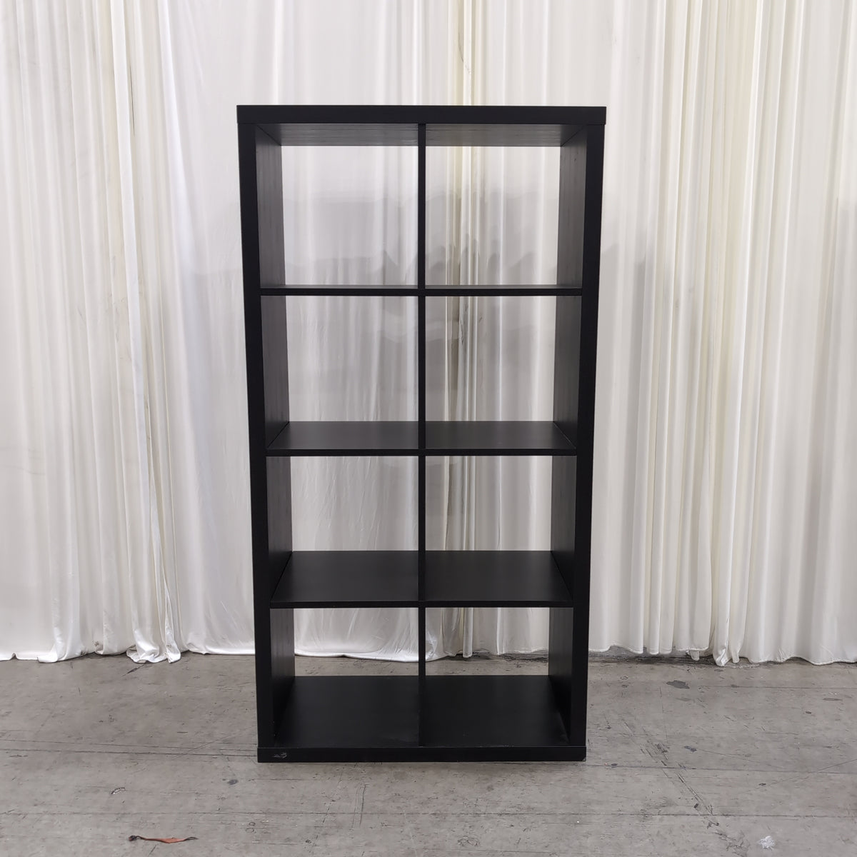 Modern Eight-Cube Storage Bookcase in Dark Gray Laminate