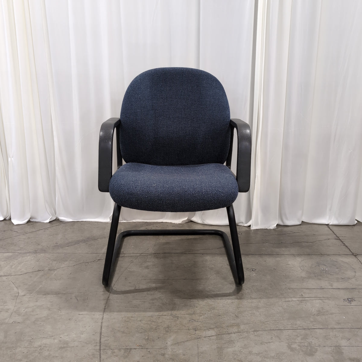 Navy Blue Fabric Office Guest Chair