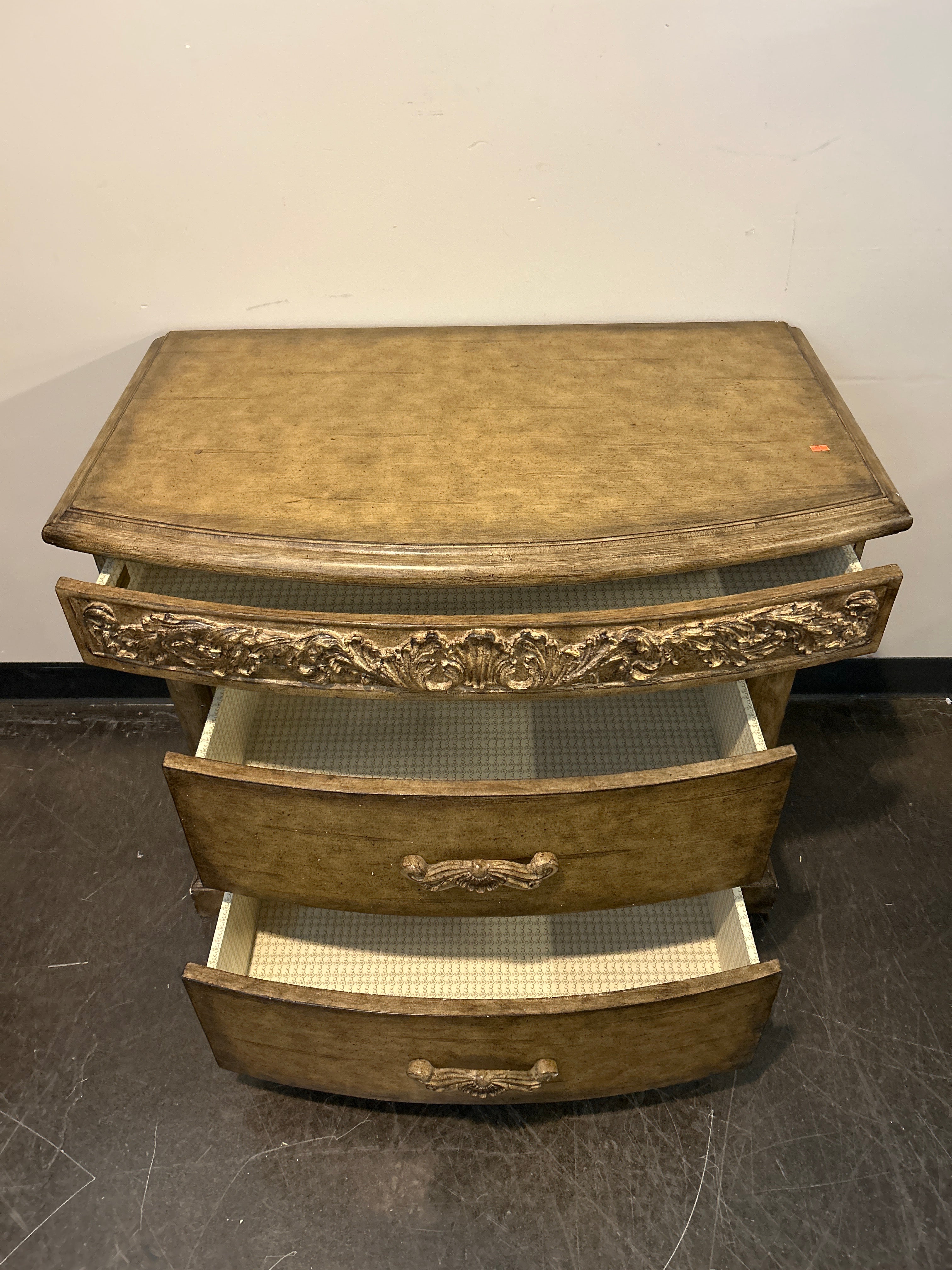 Two-Drawer Nightstand with Ornate Accents