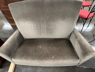 David Edward Love Seat - Gray Velvet Tall Backrest