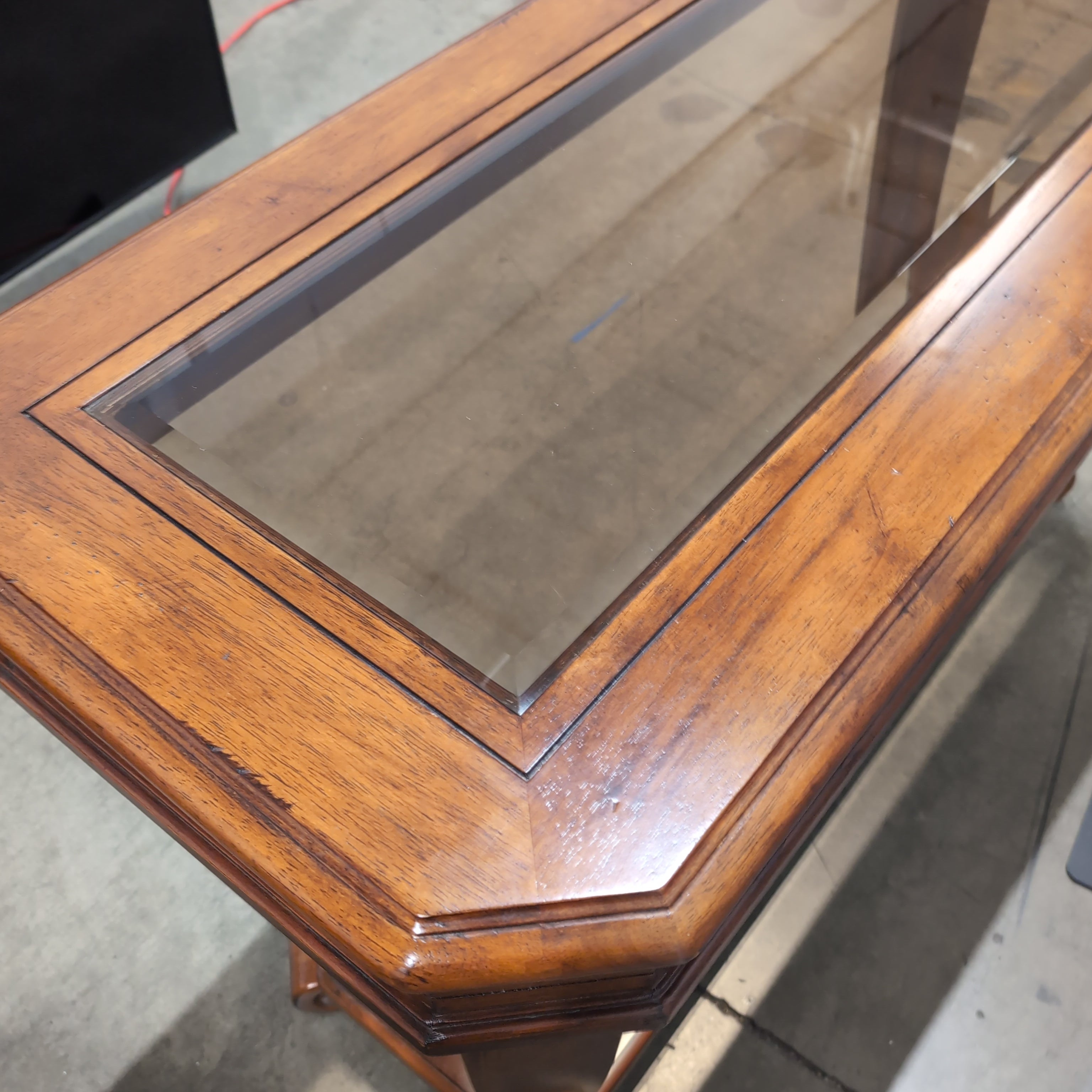 Traditional Wood Console Table with Starburst Inlay