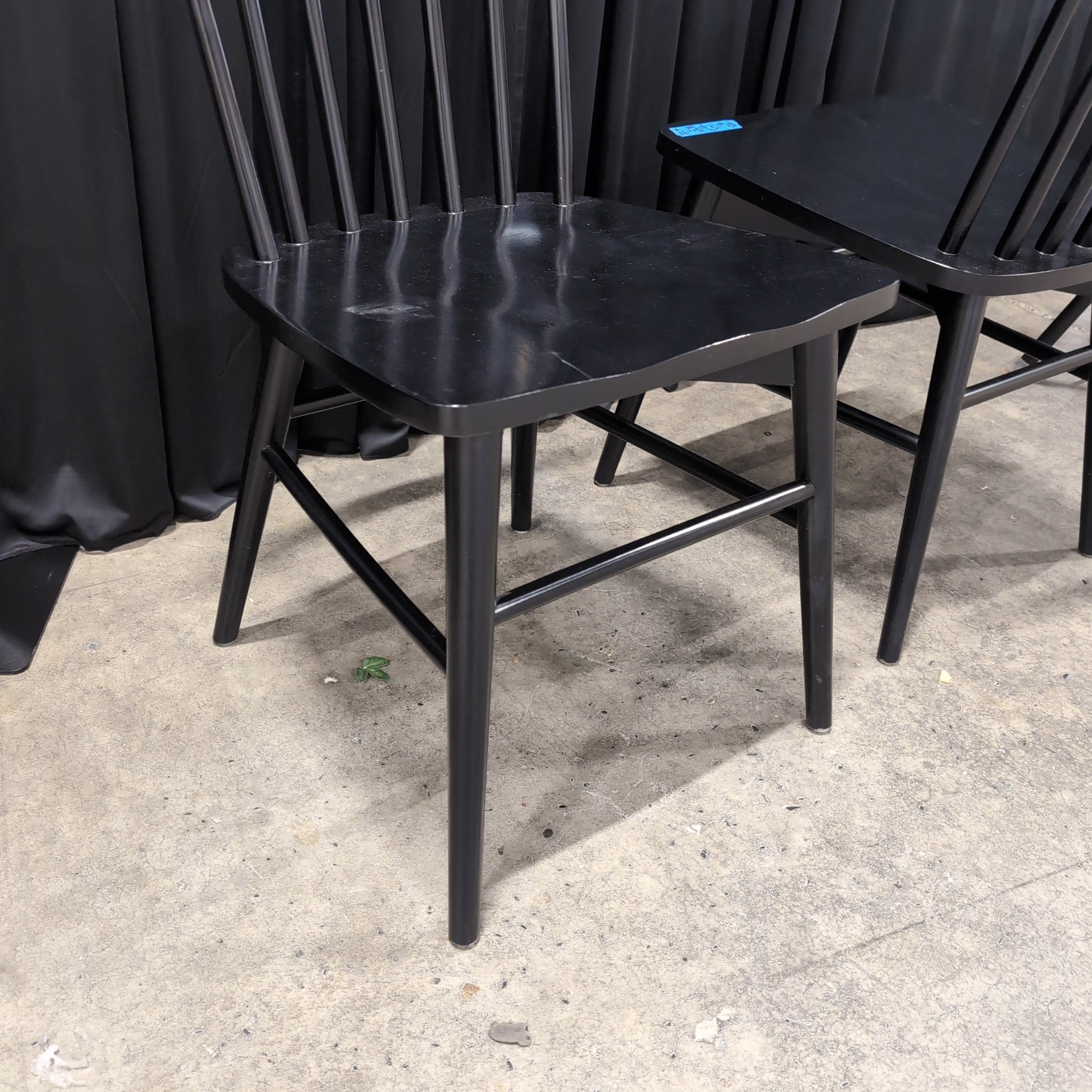 Pair Classic Black Windsor Style Dining Chair