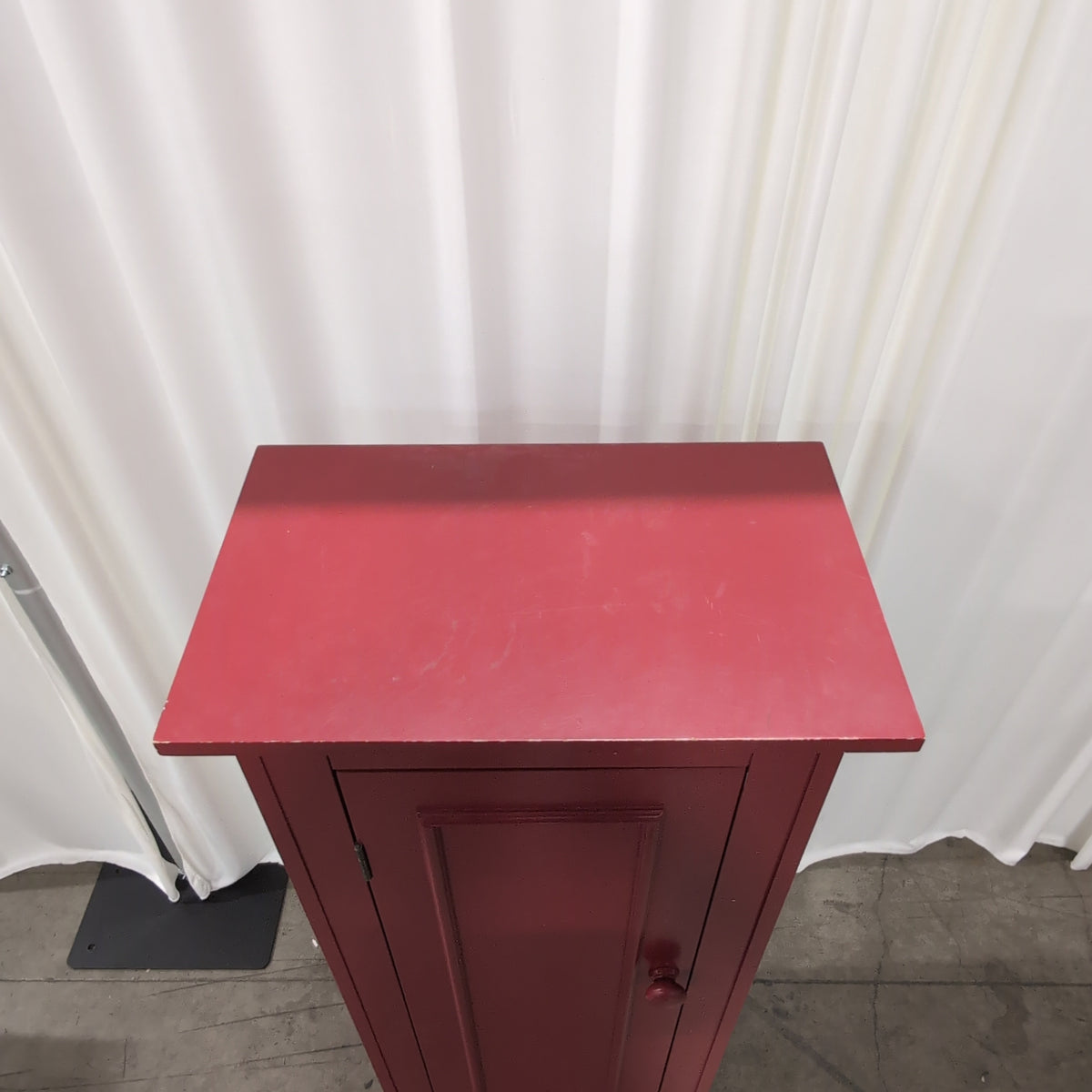 Red Painted Wood Accent Cabinet with Single Door