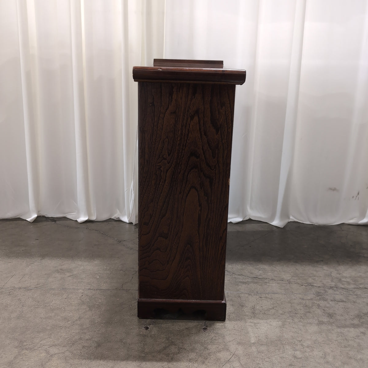 Traditional Asian Wood Medicine Cabinet with Brass Hardware