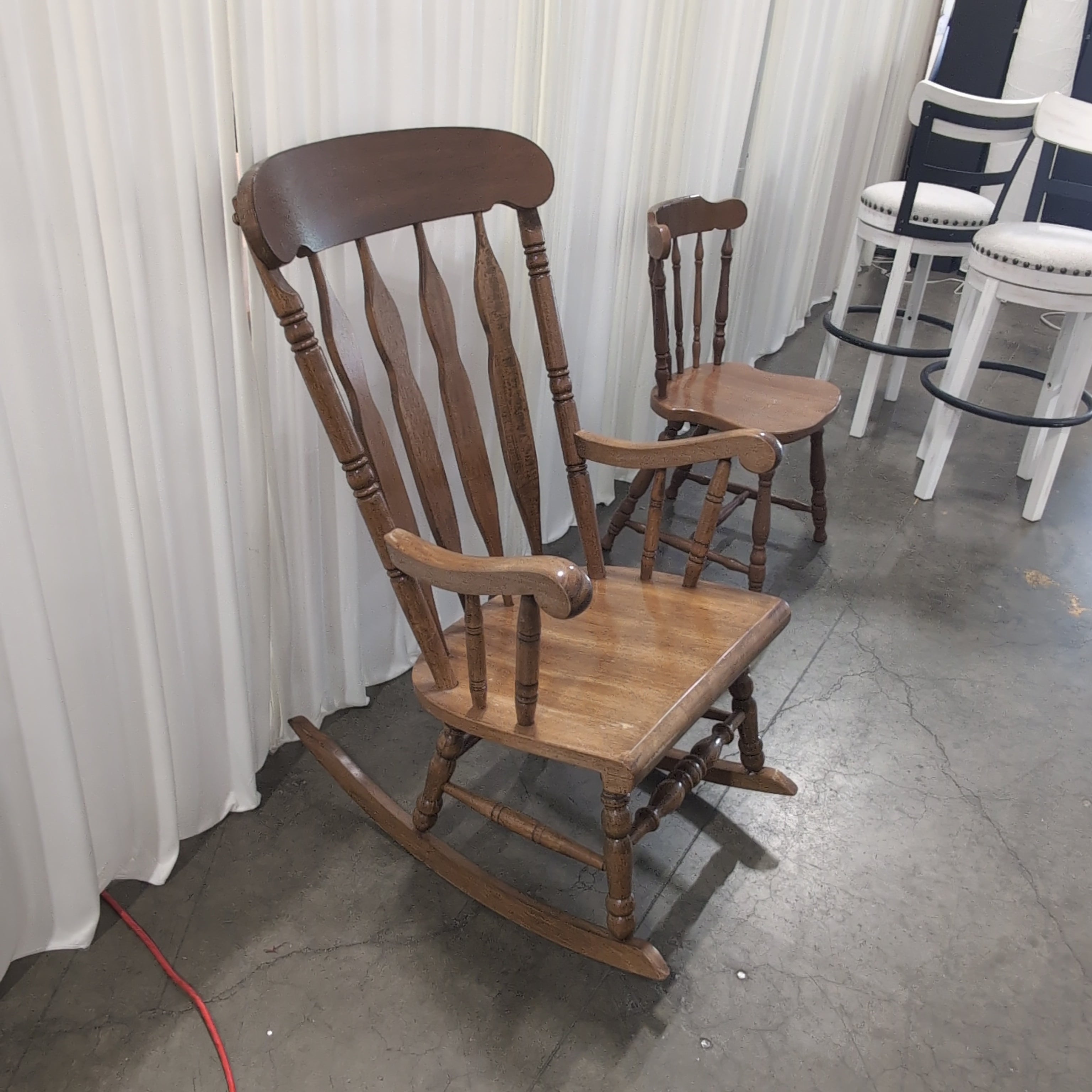 Classic Brown Wood Rocking Chair