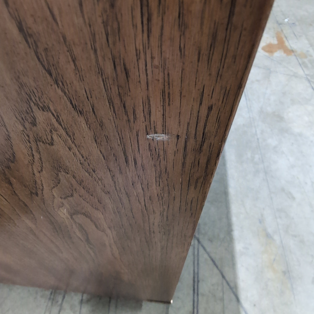 Warm Brown Burl Wood Buffet with Brass Accents