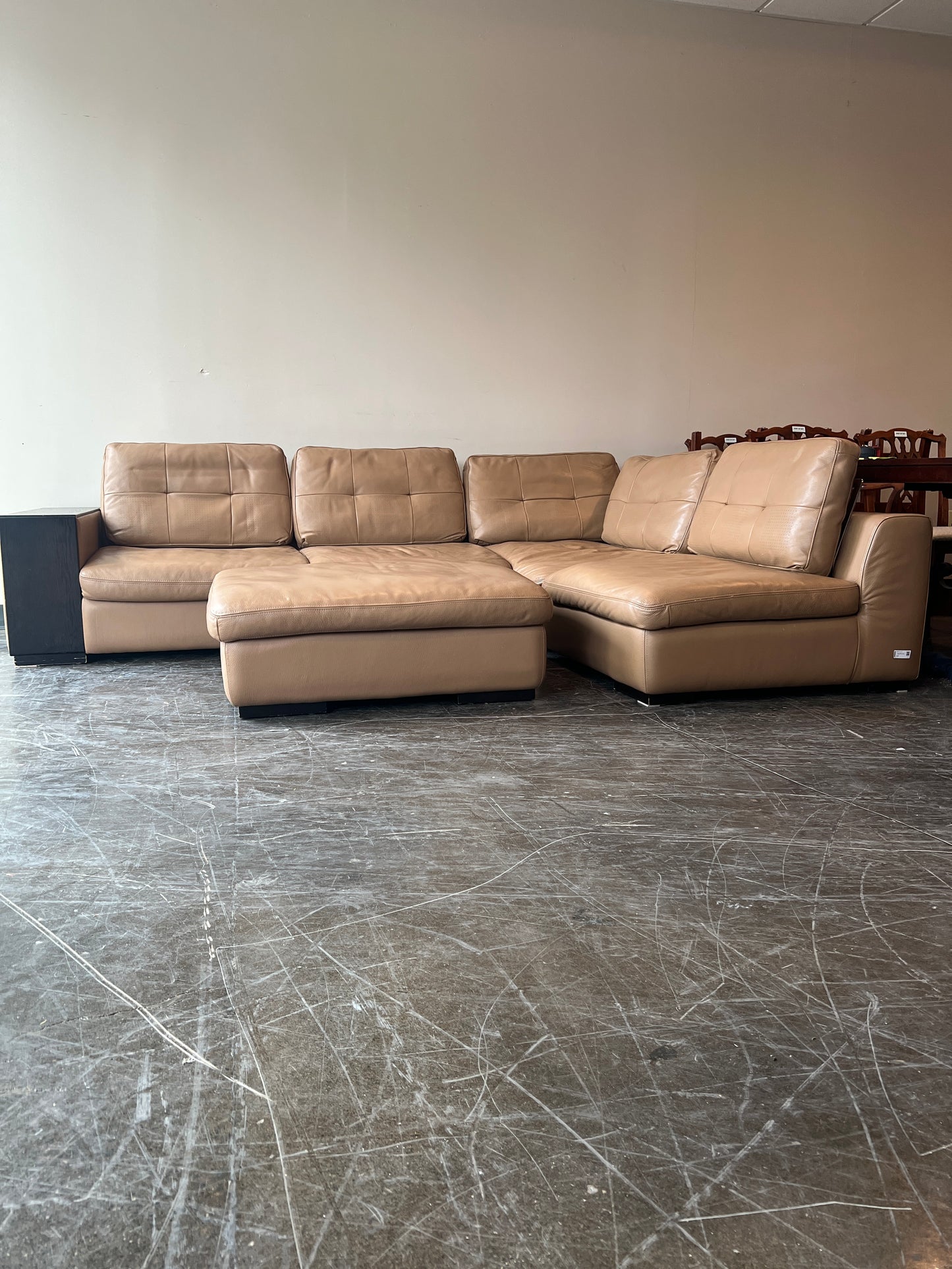 Kasala Tan Leather Sofa