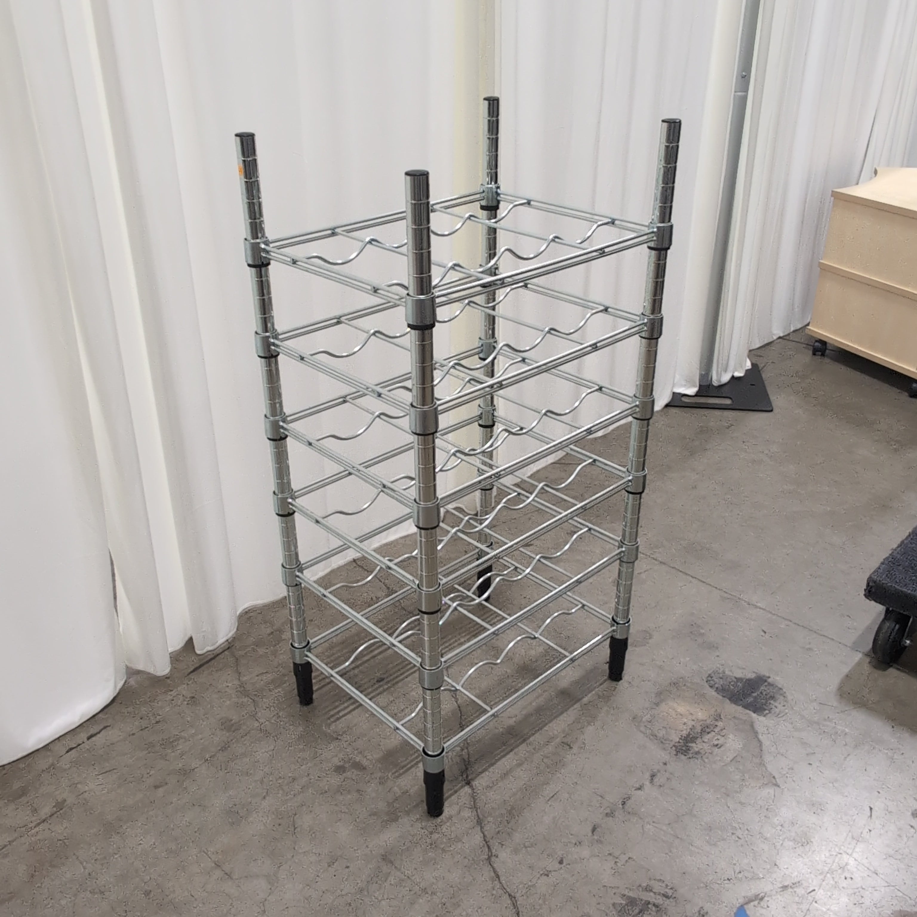 Chrome Five-Tier Bottle Wine Rack