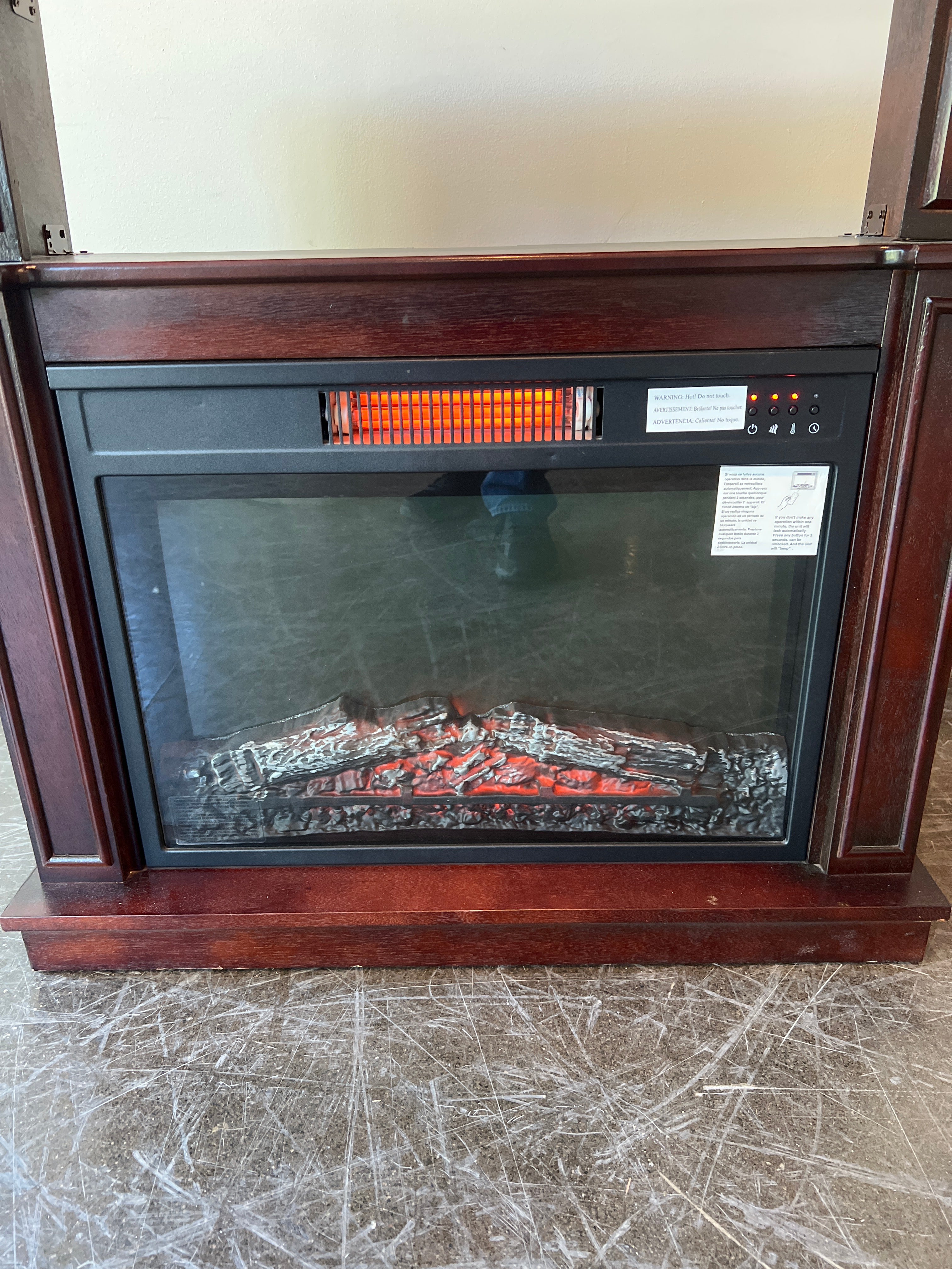 Dark Wood Electric Fireplace Mantel