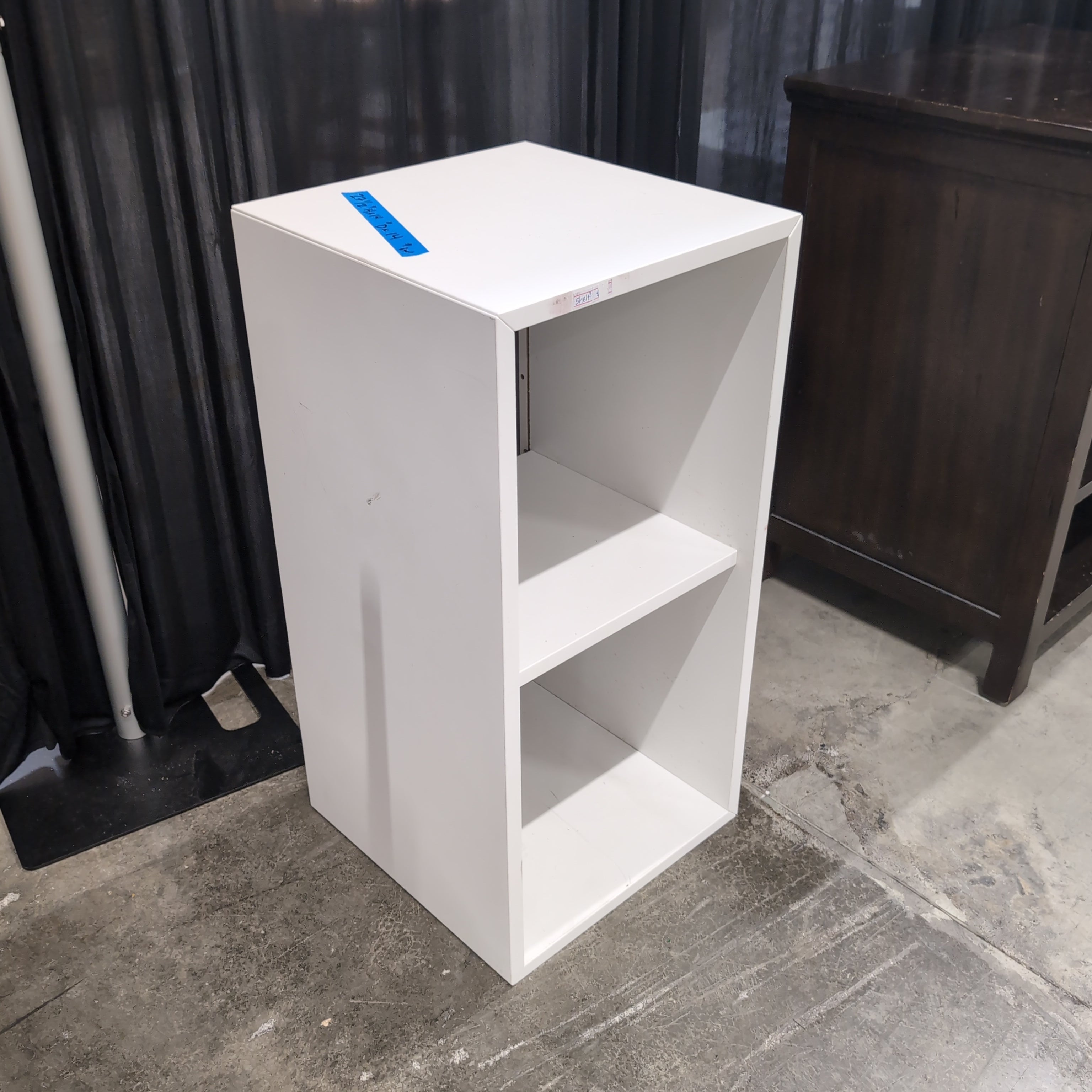 White Two-Shelf Open Bookcase
