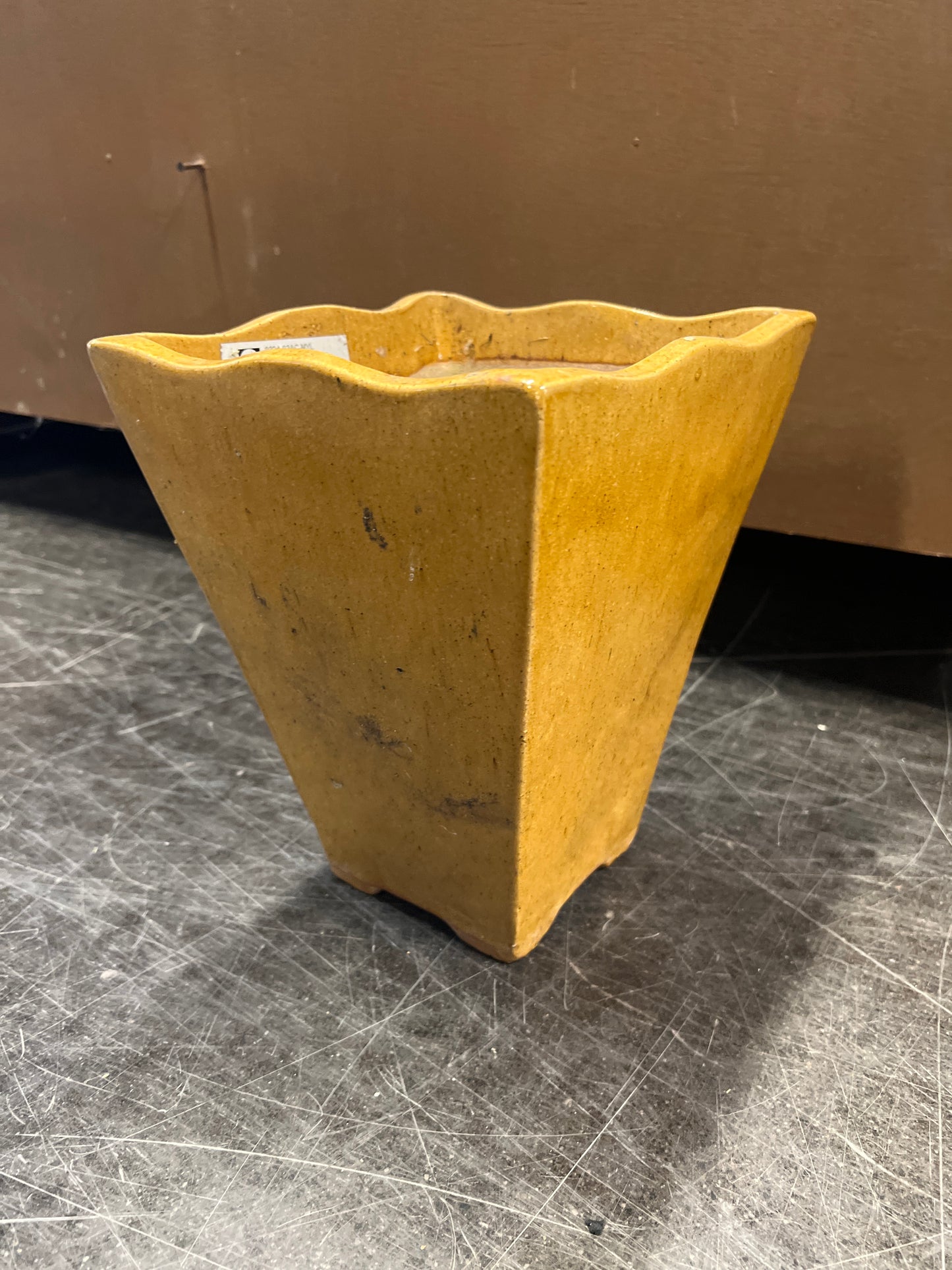 Small Yellow Ceramic Planter