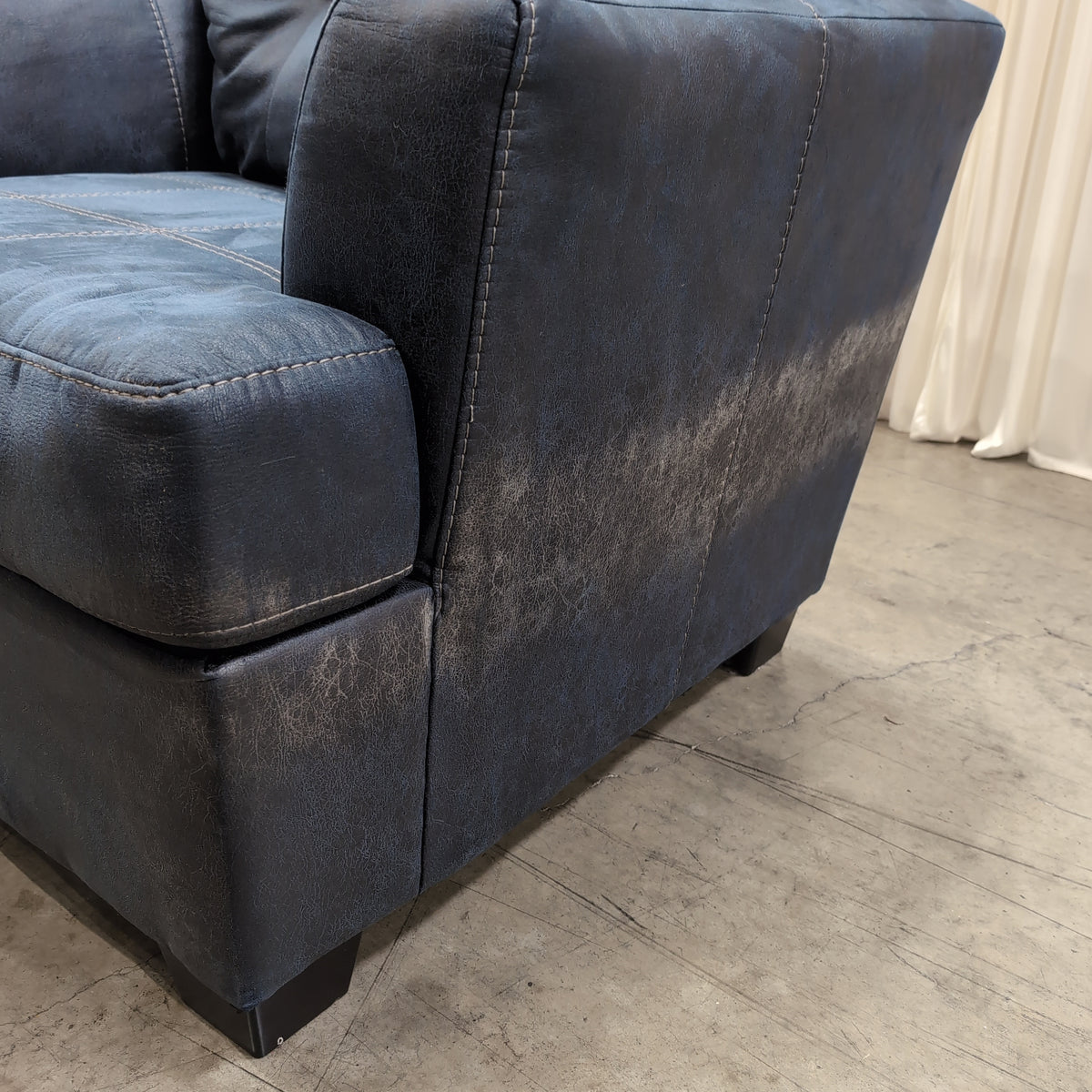 Dark Gray Upholstered Oversized Armchair with Contrast Stitching