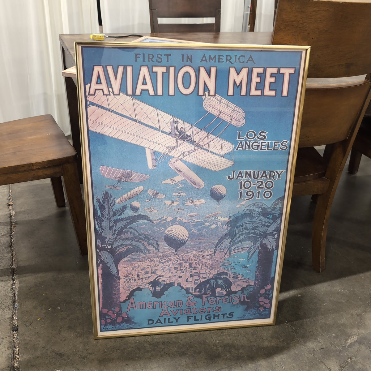 Vintage Los Angeles Aviation Meet Framed Poster