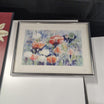 Floral Poppies Watercolor Painting in Silver Frame