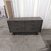 Minimalist Dark Wood Six-Drawer Dresser with Black Legs