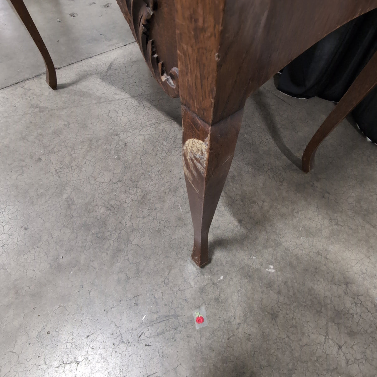 Antique Dark Wood Secretary Desk with Drop Front