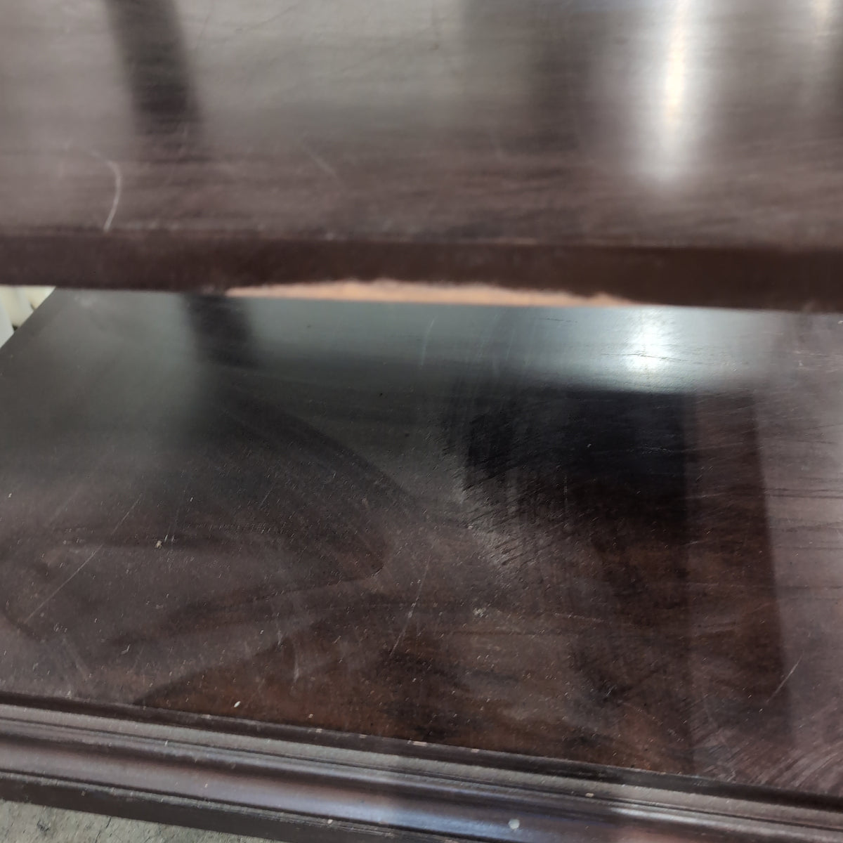 Dark Brown Wood End Table with Storage
