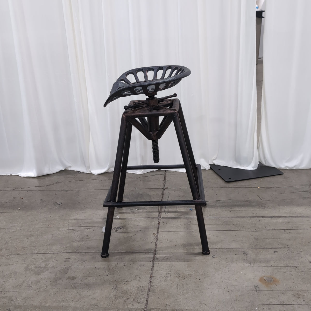 Black Industrial Adjustable Tractor Seat Stool