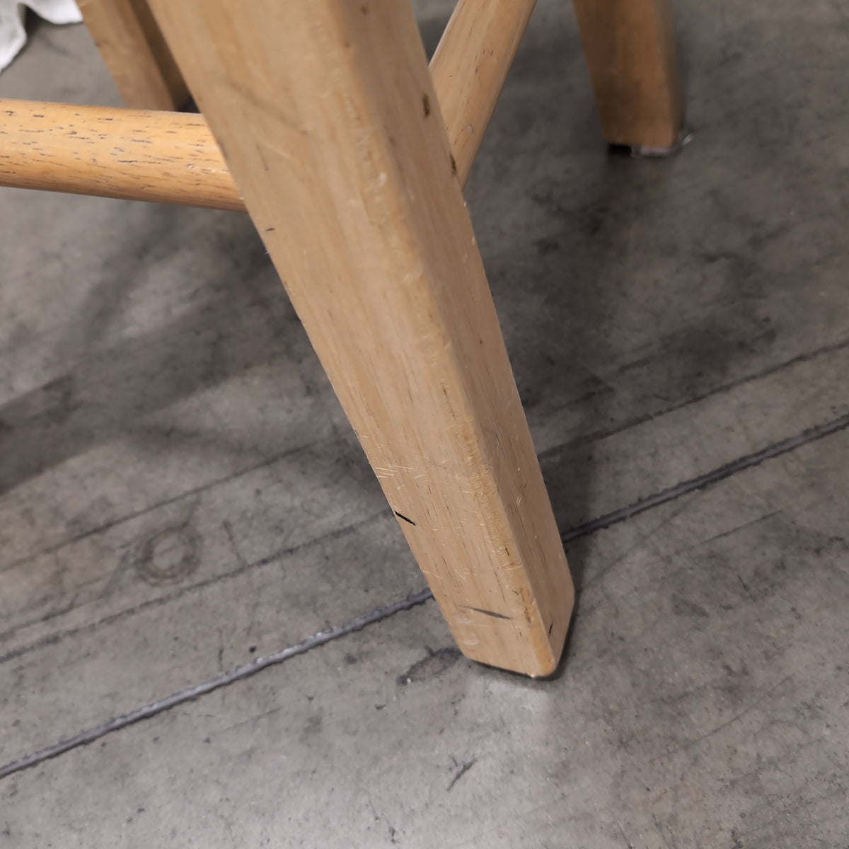 Natural Wood Round Top Bar Stool