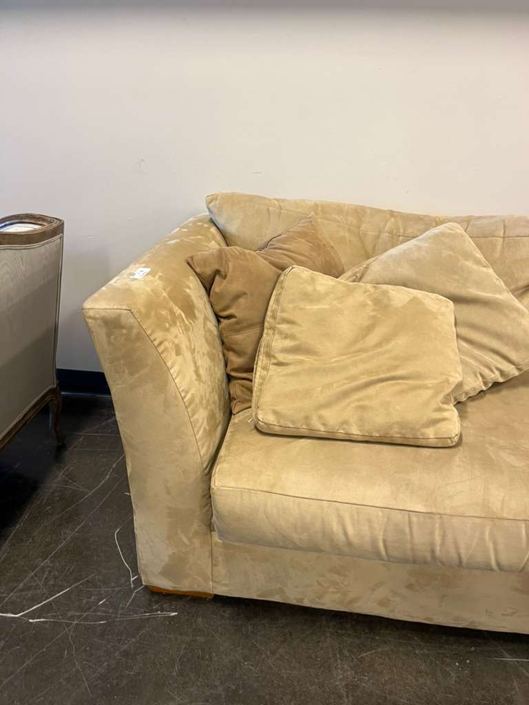 Beige Microfiber L-Shaped Two Piece Sectional Sofa with Chaise