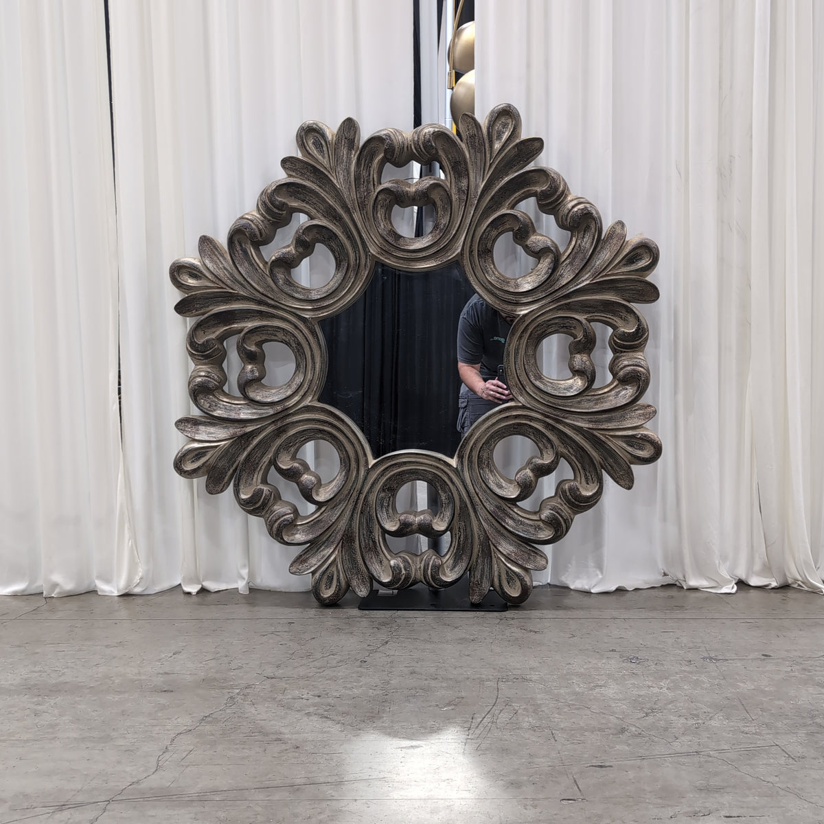 Ornate Dark Gold Scalloped Wall Mirror