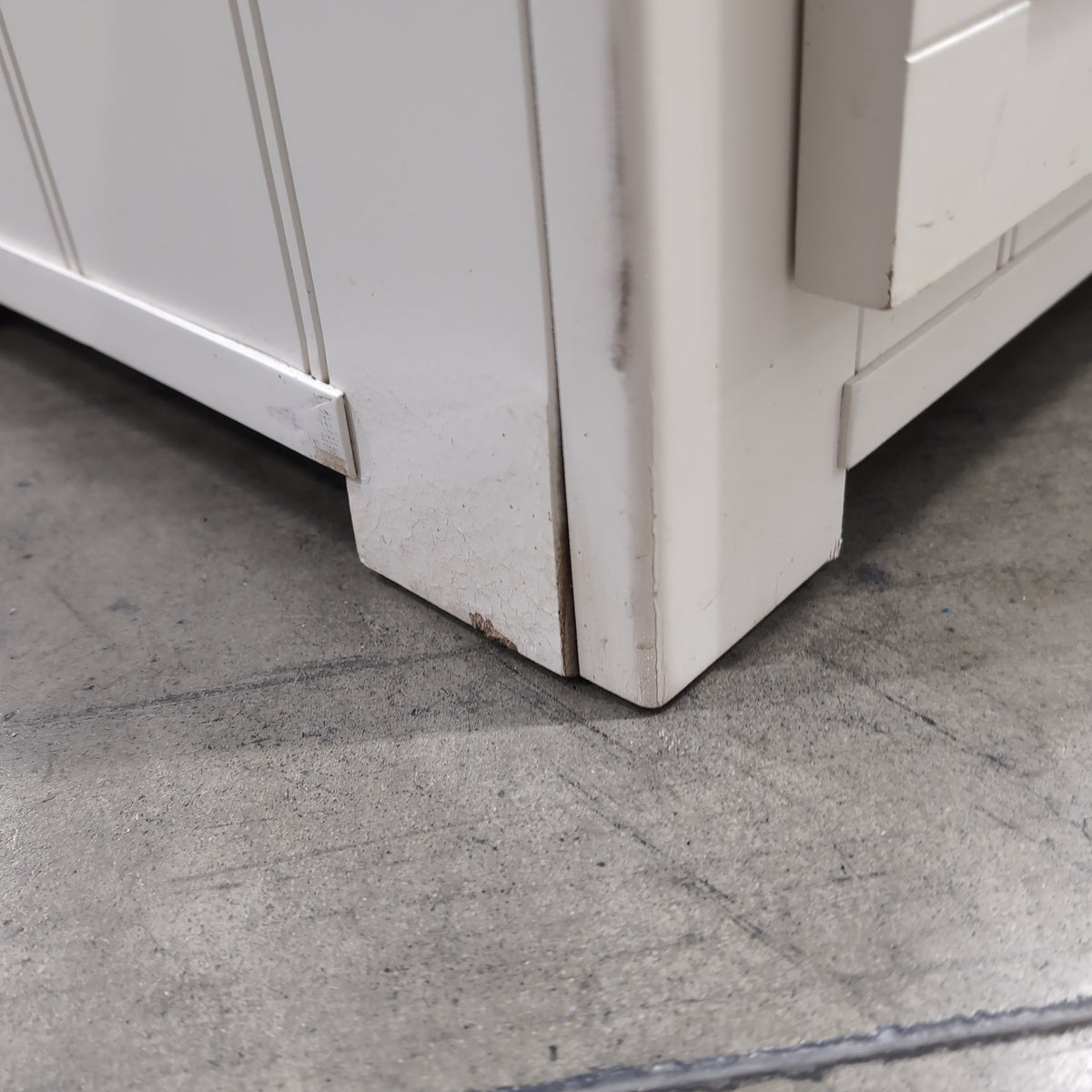 White Two-Drawer Nightstand with Metal Pulls