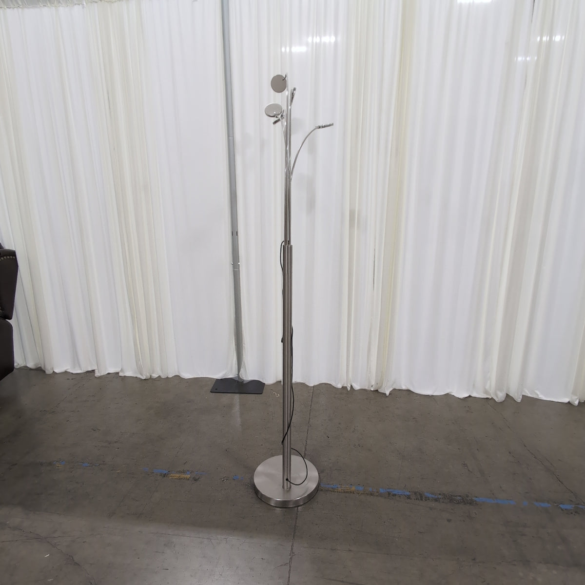 Brushed Nickel Three-Head Floor Lamp