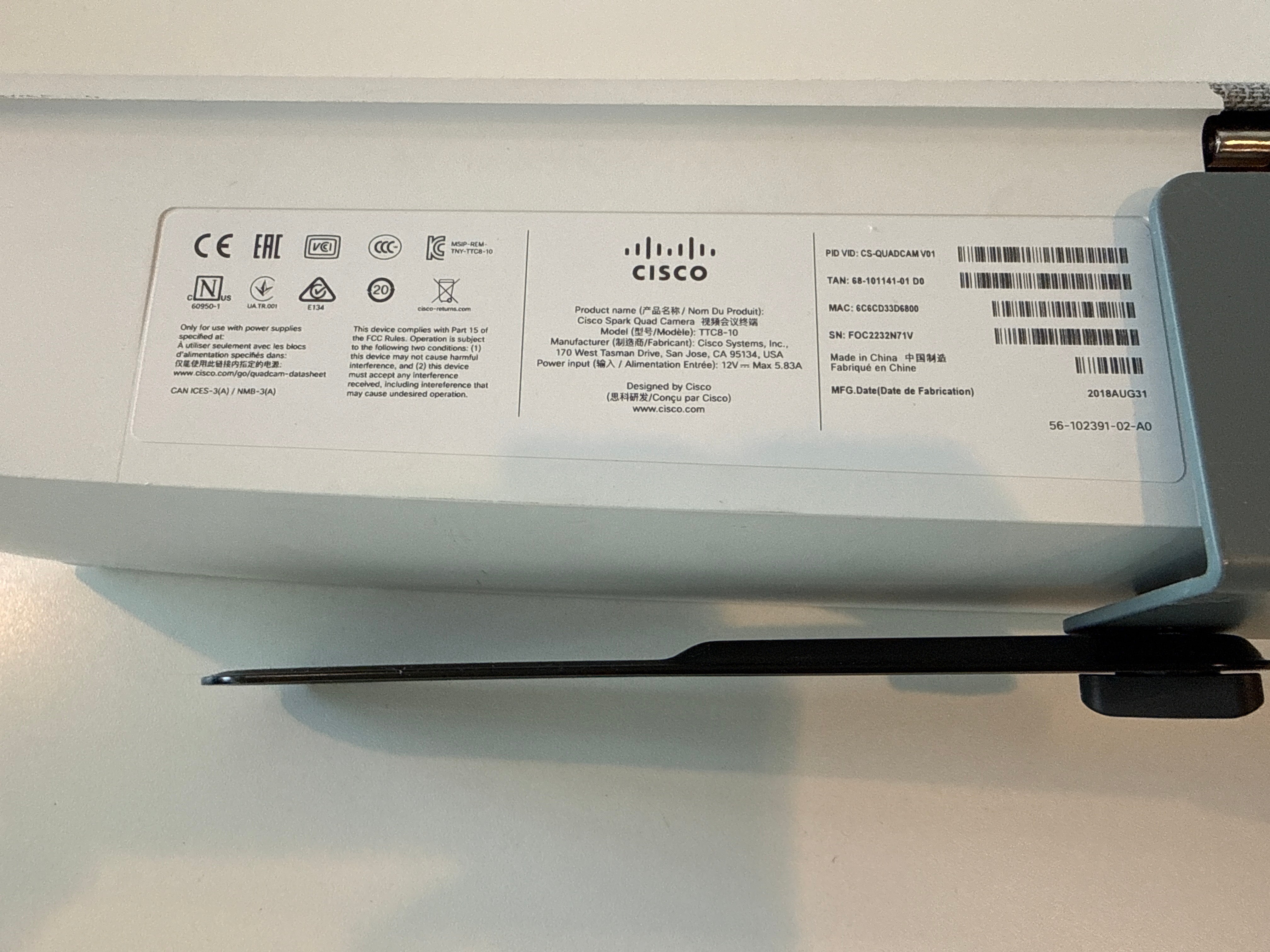 Cisco Spark quad camera TTC8-10