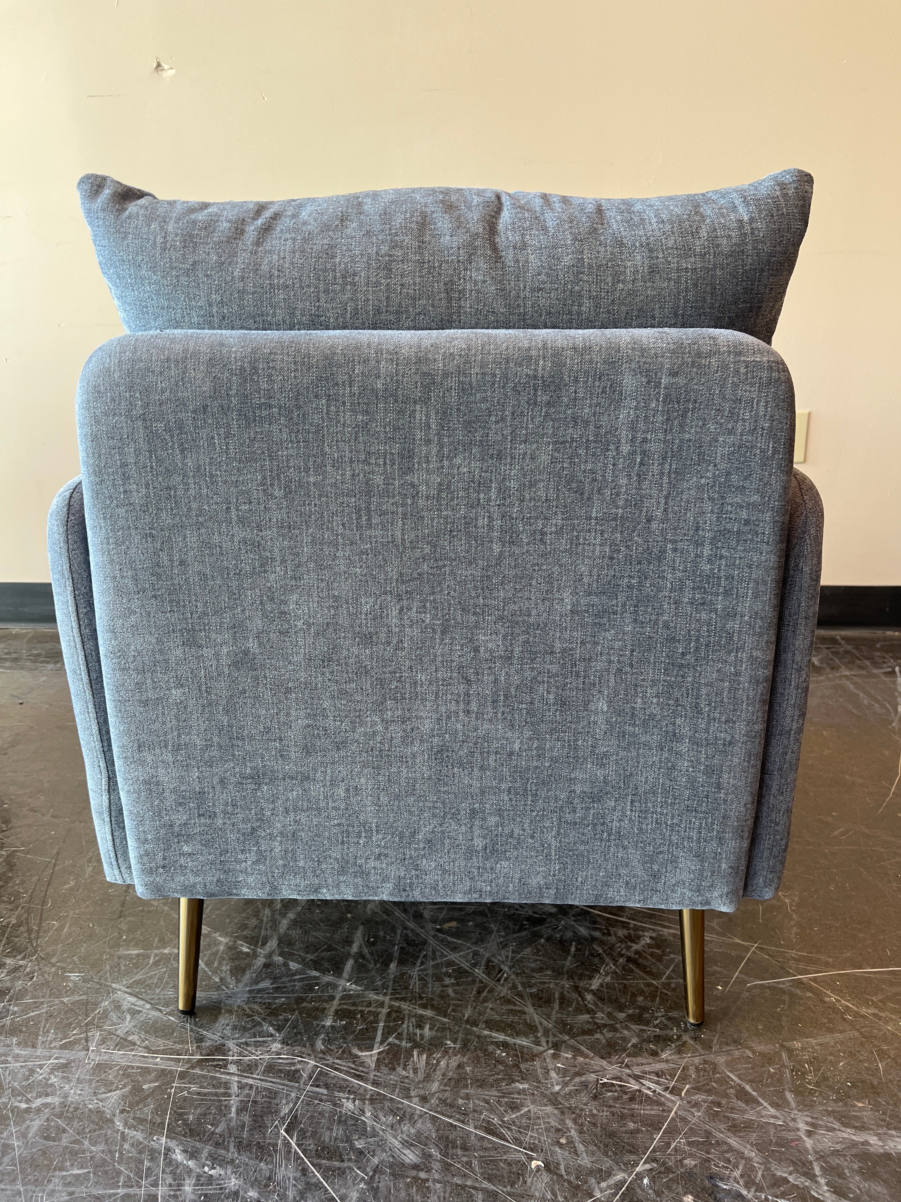 Mid-Century Modern Gray Fabric Club Chair