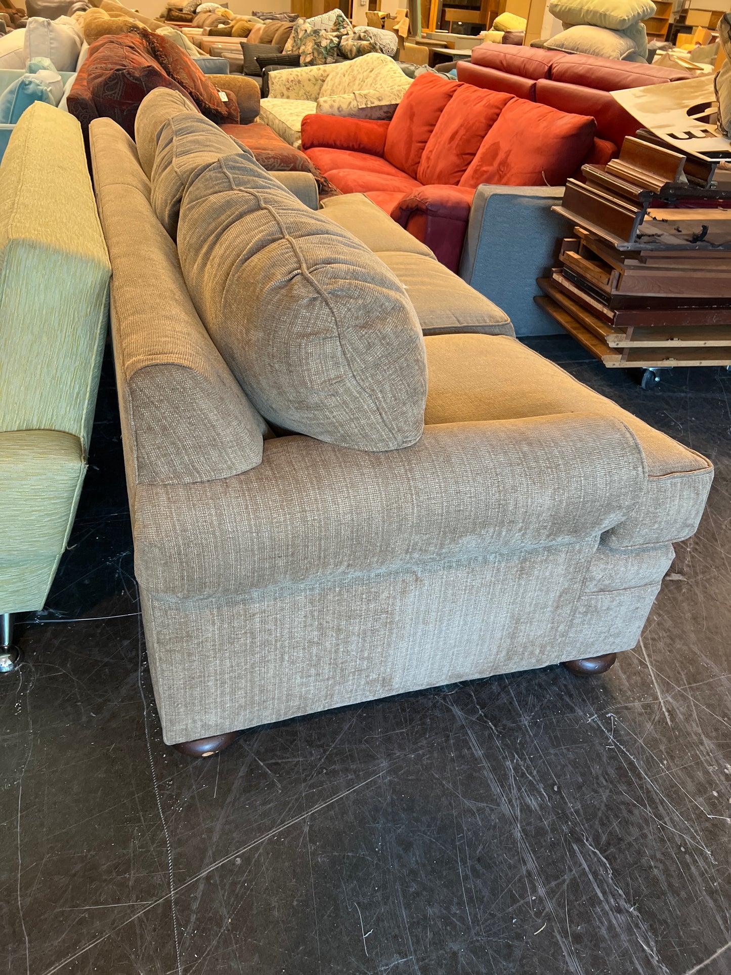 Kravet Furniture Sofa: Taupe Textured Fabric