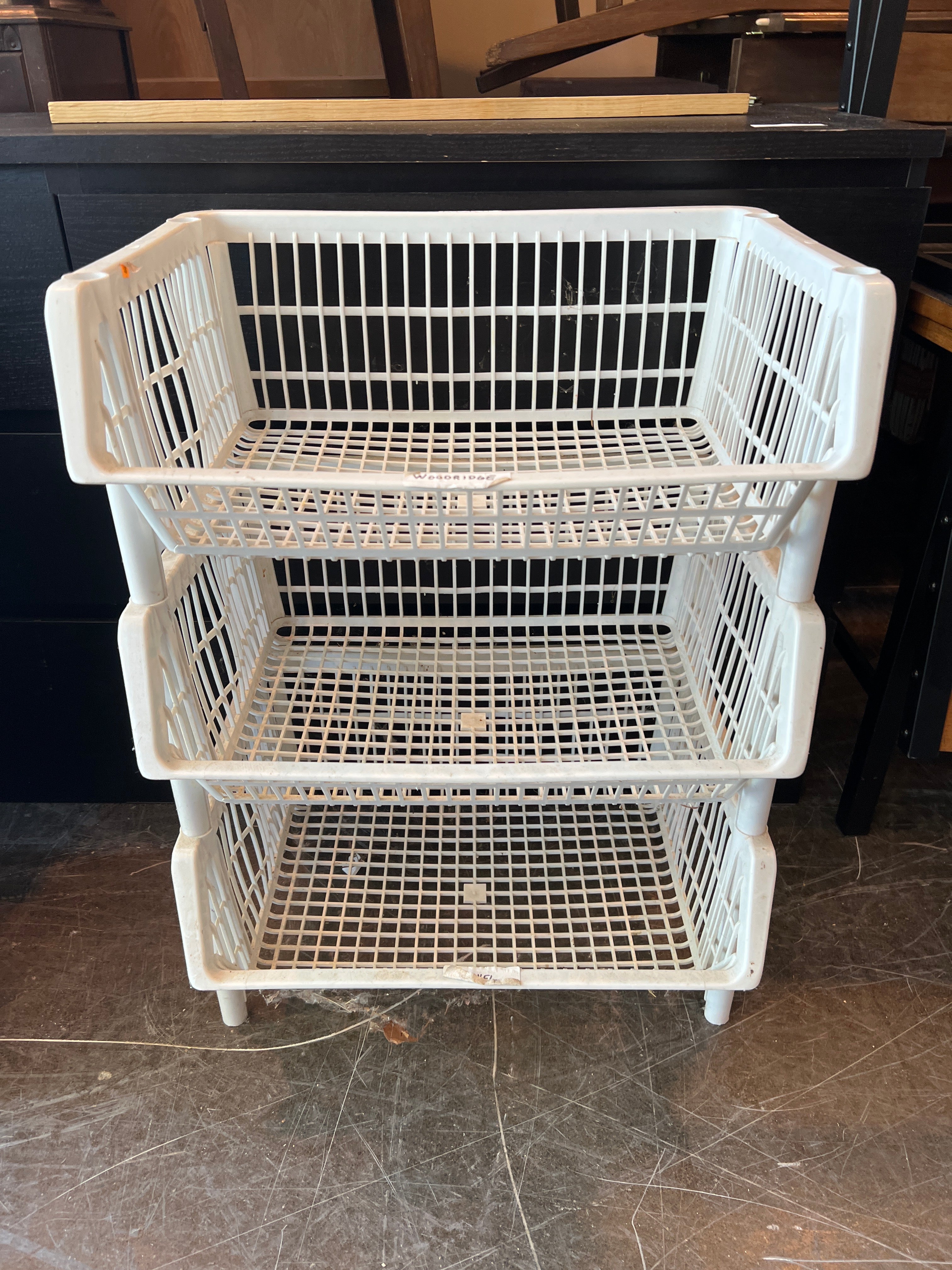 3-Tier Plastic Storage Basket Shelf