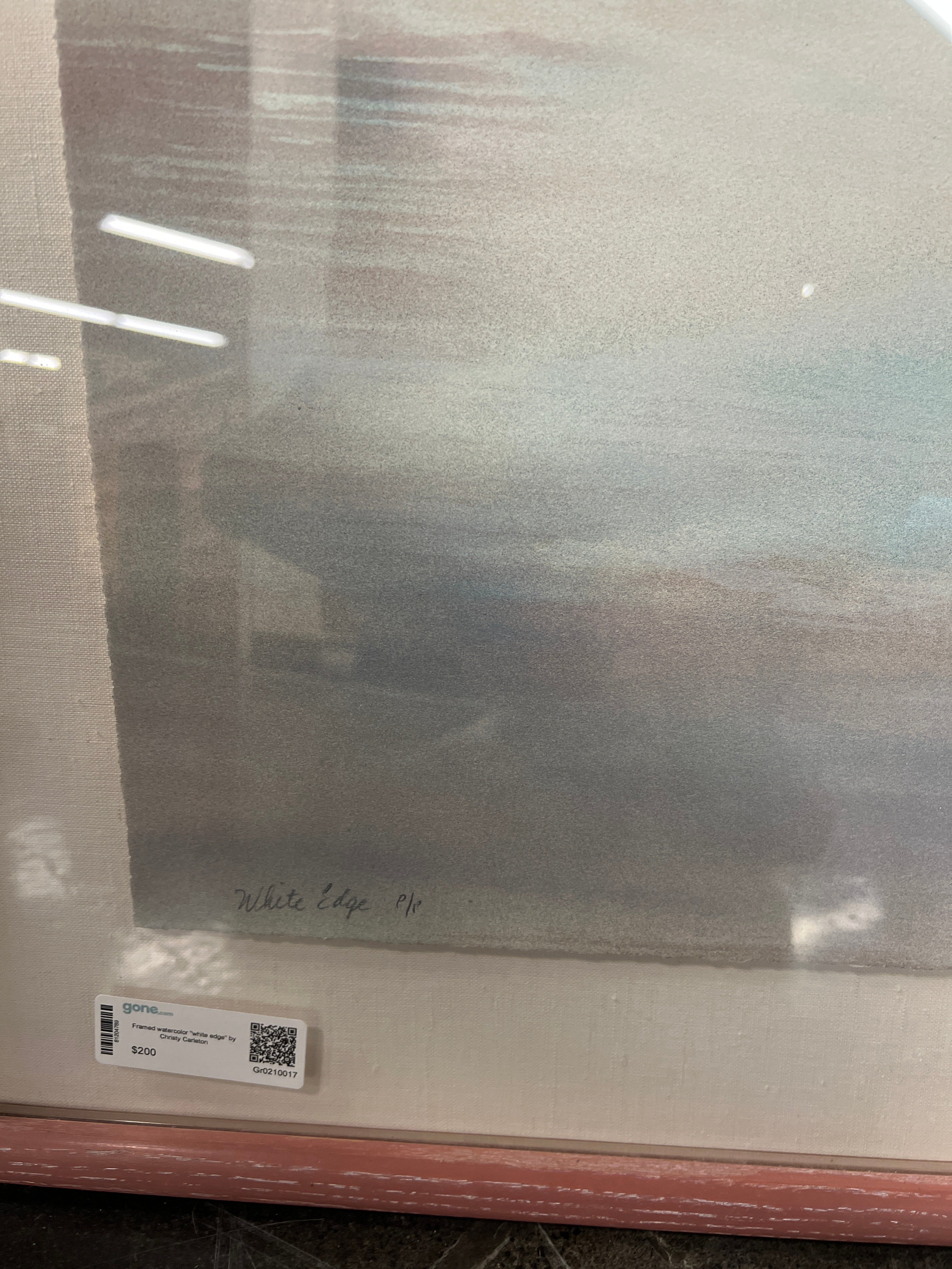 Framed watercolor "white edge" by Christy Carleton
