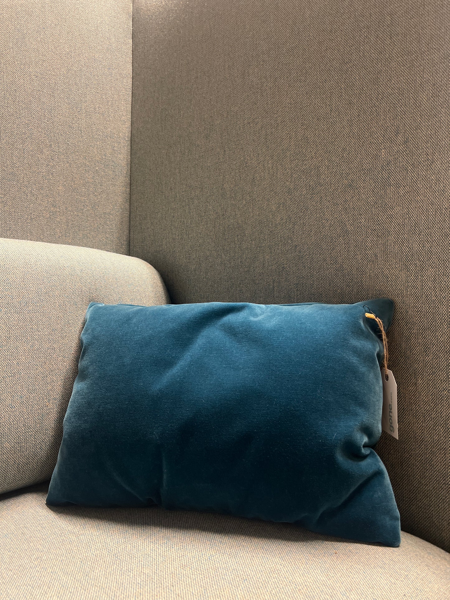 Teal Blue Velvet Throw Pillow