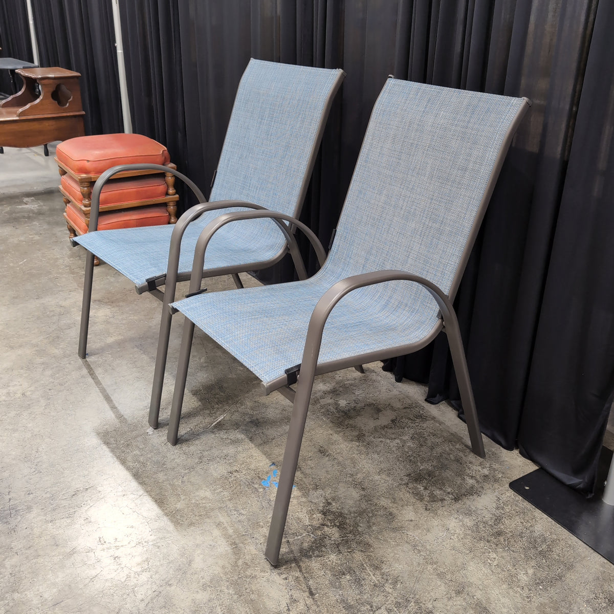 Bronze Metal Outdoor Chair with Mesh Fabric