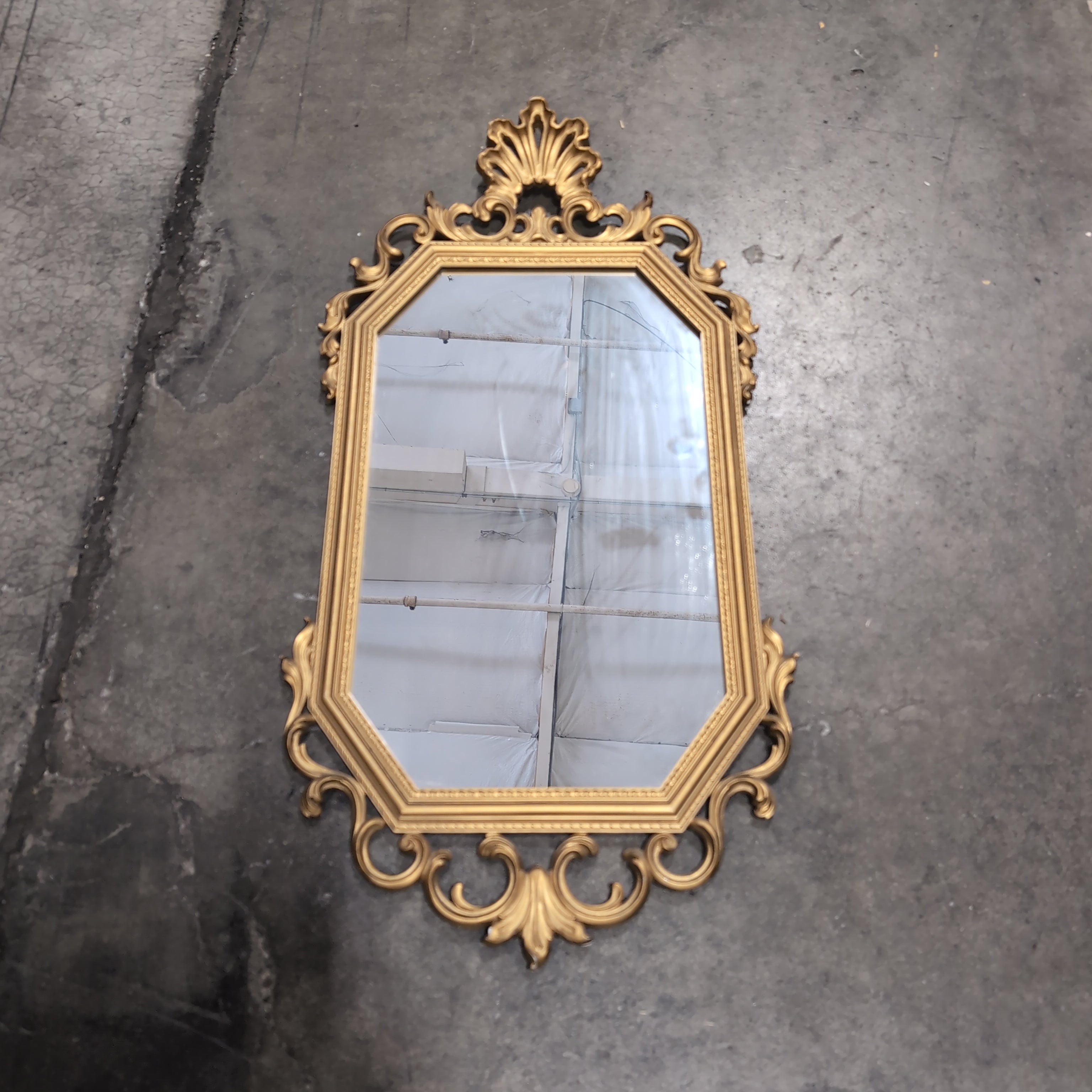 Ornate Gold Octagonal Wall Mirror