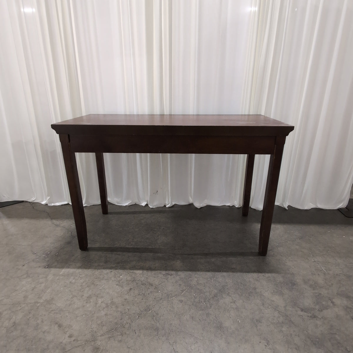 Dark Brown Wood Single-Drawer Desk