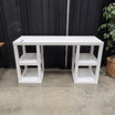 White Rectangular Desk with Side Shelving