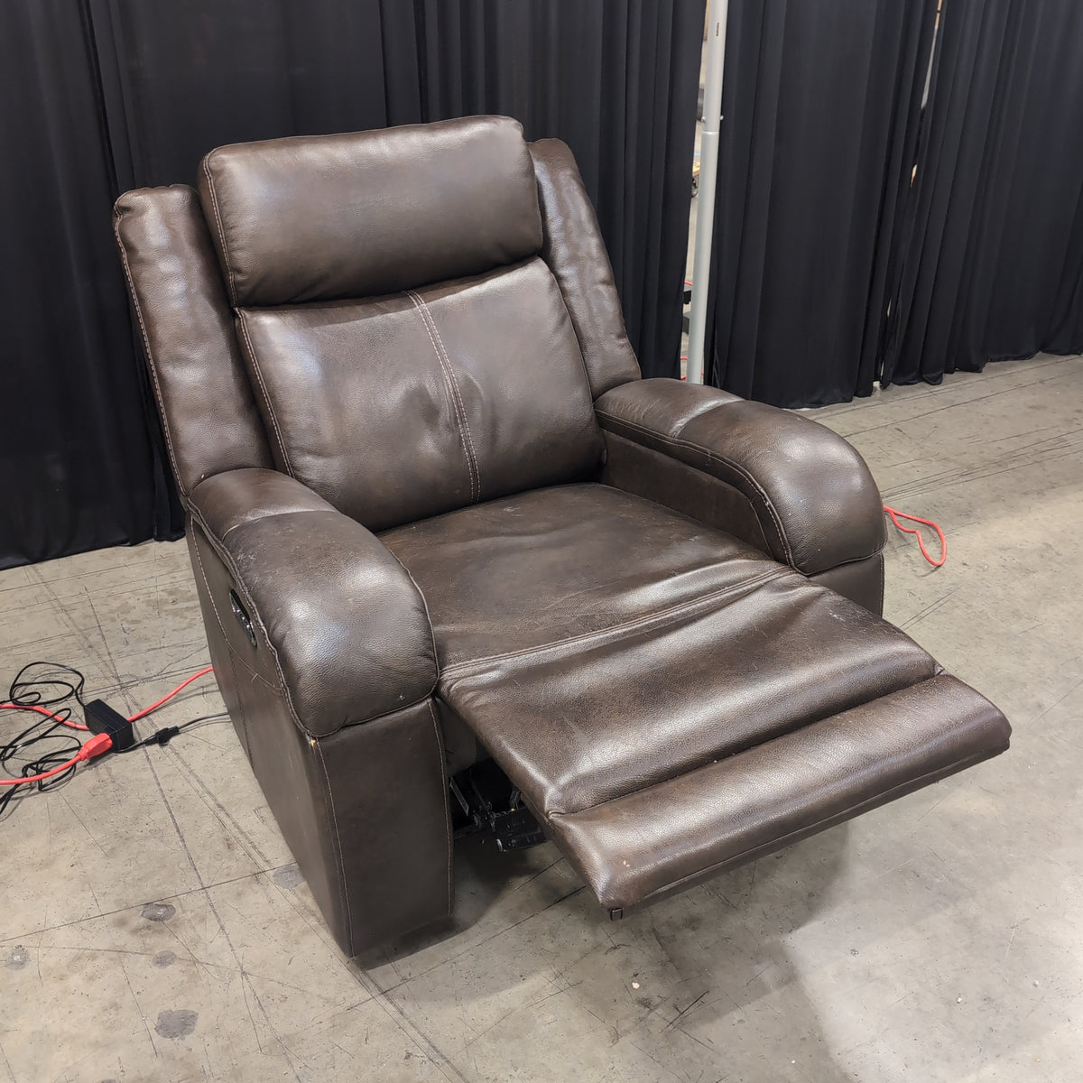 Brown Faux Leather Recliner Chair with Side Lever