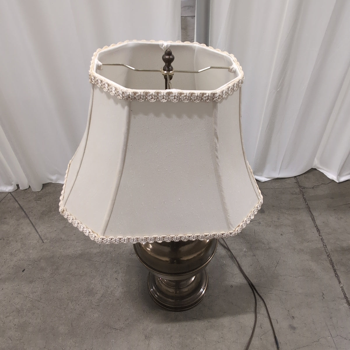 Traditional Bronze Tone Table Lamp with Cream Shade