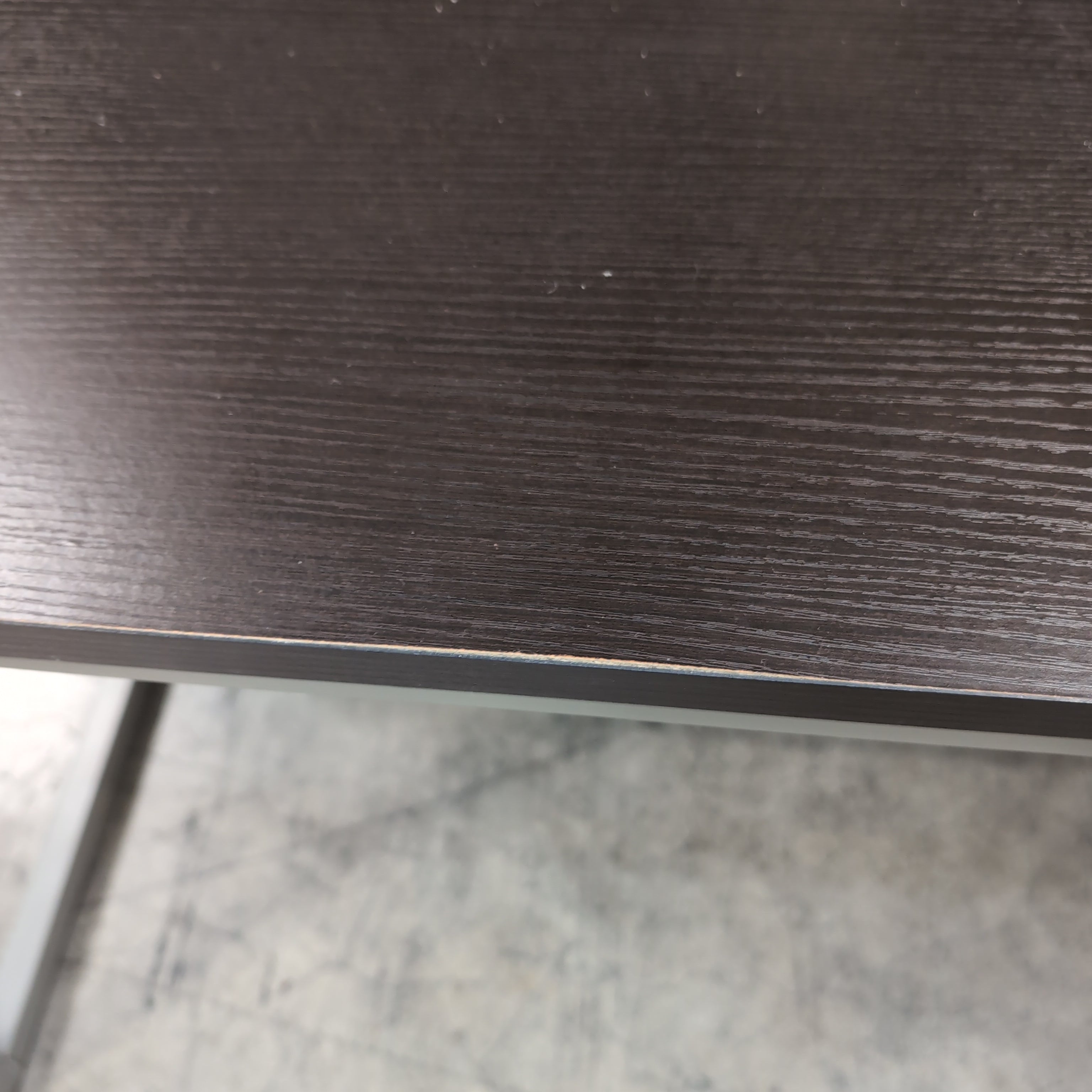 Dark Wood Grain Top Office Desk with Metal Legs