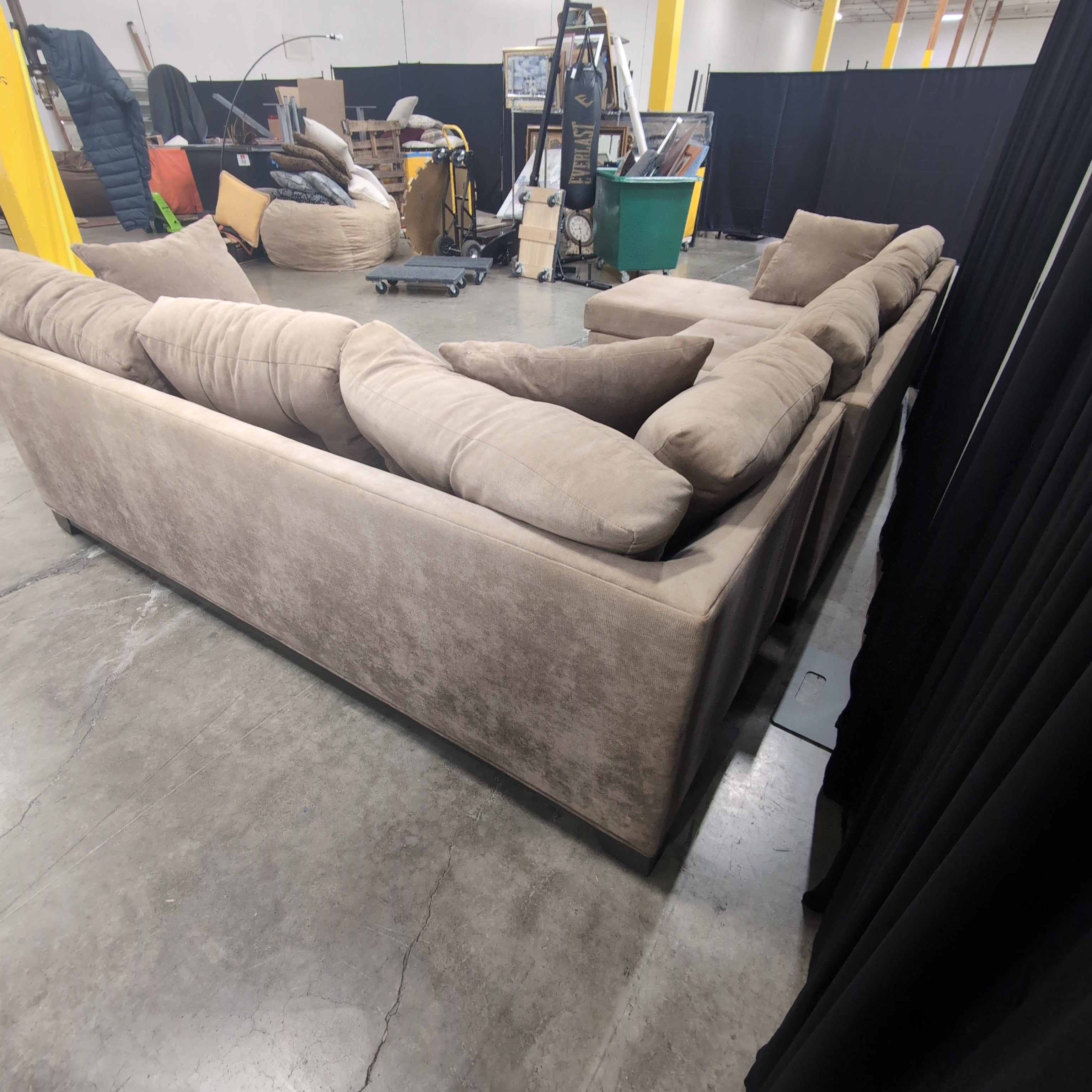 Brown Upholstered Sectional Couch