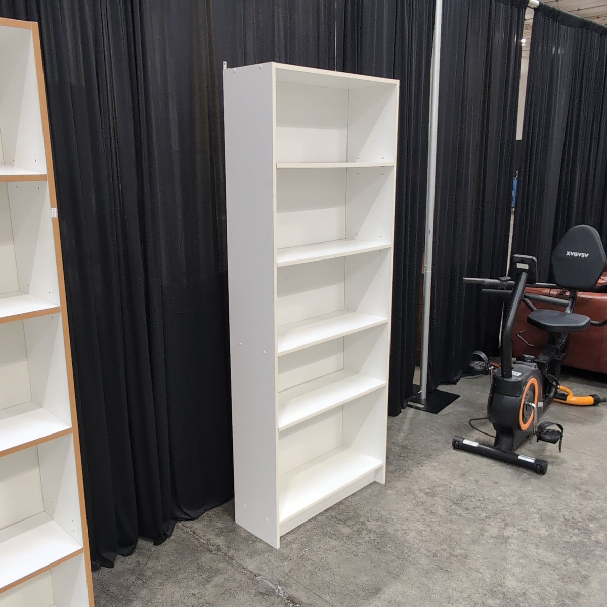 White Five-Shelf Storage Bookcase